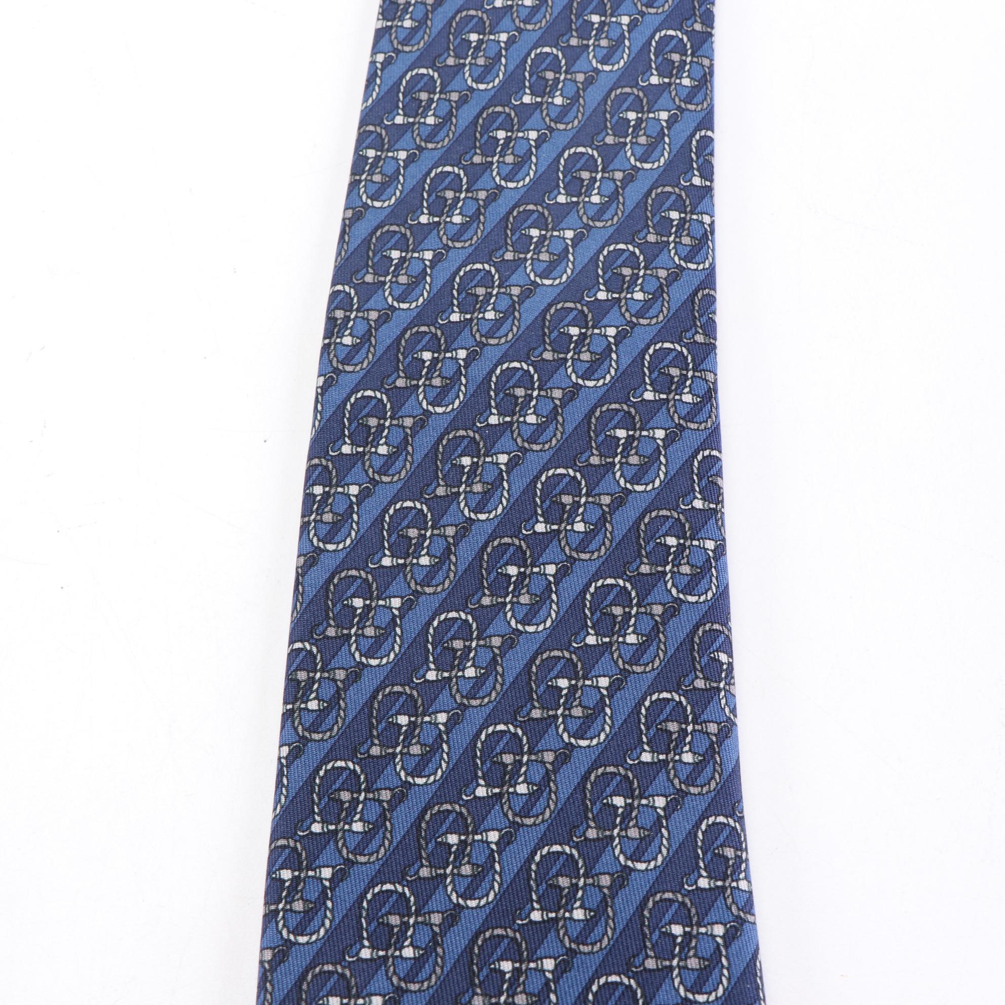 Hermès Patterned Hand-Stitched Silk Twill Neckties