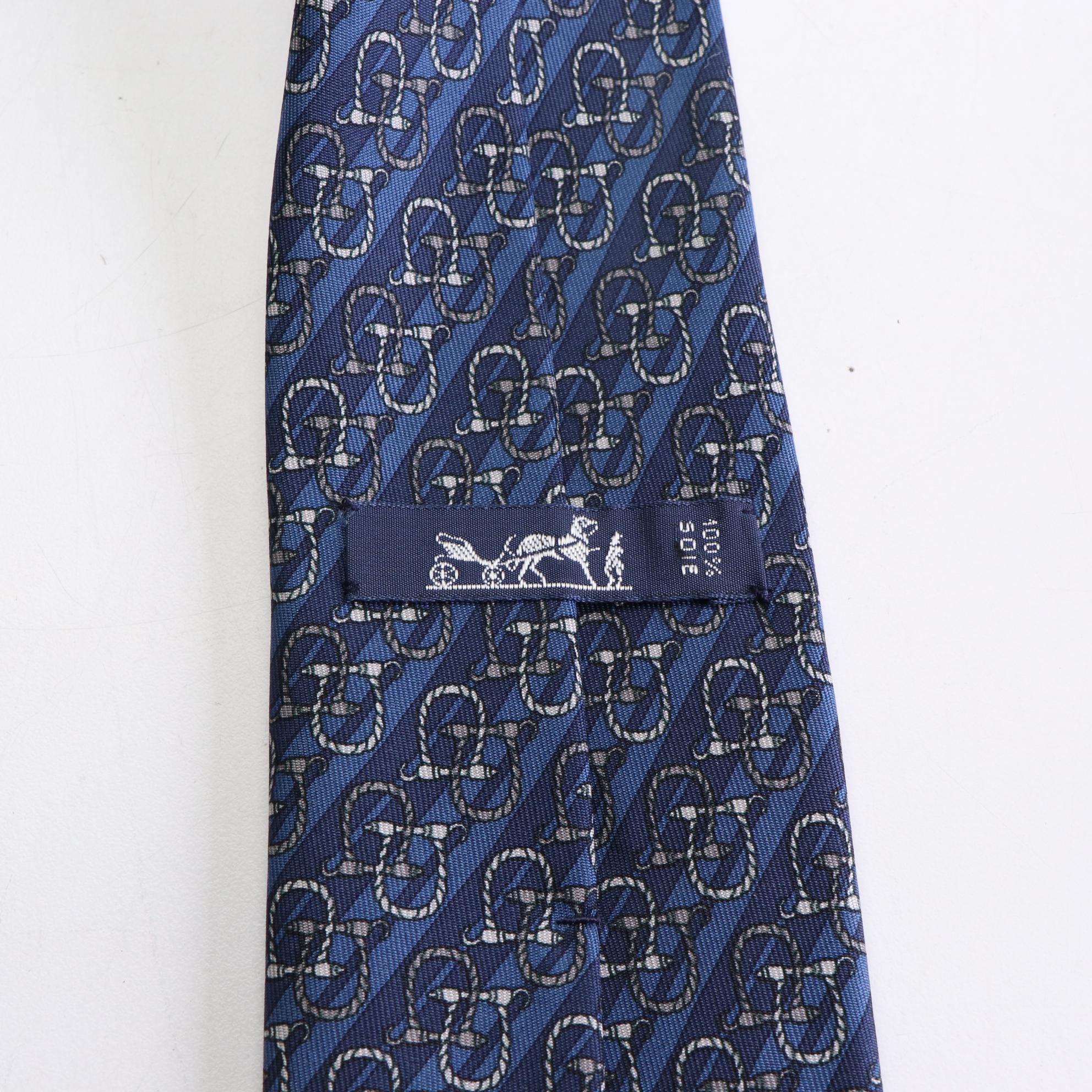 Hermès Patterned Hand-Stitched Silk Twill Neckties