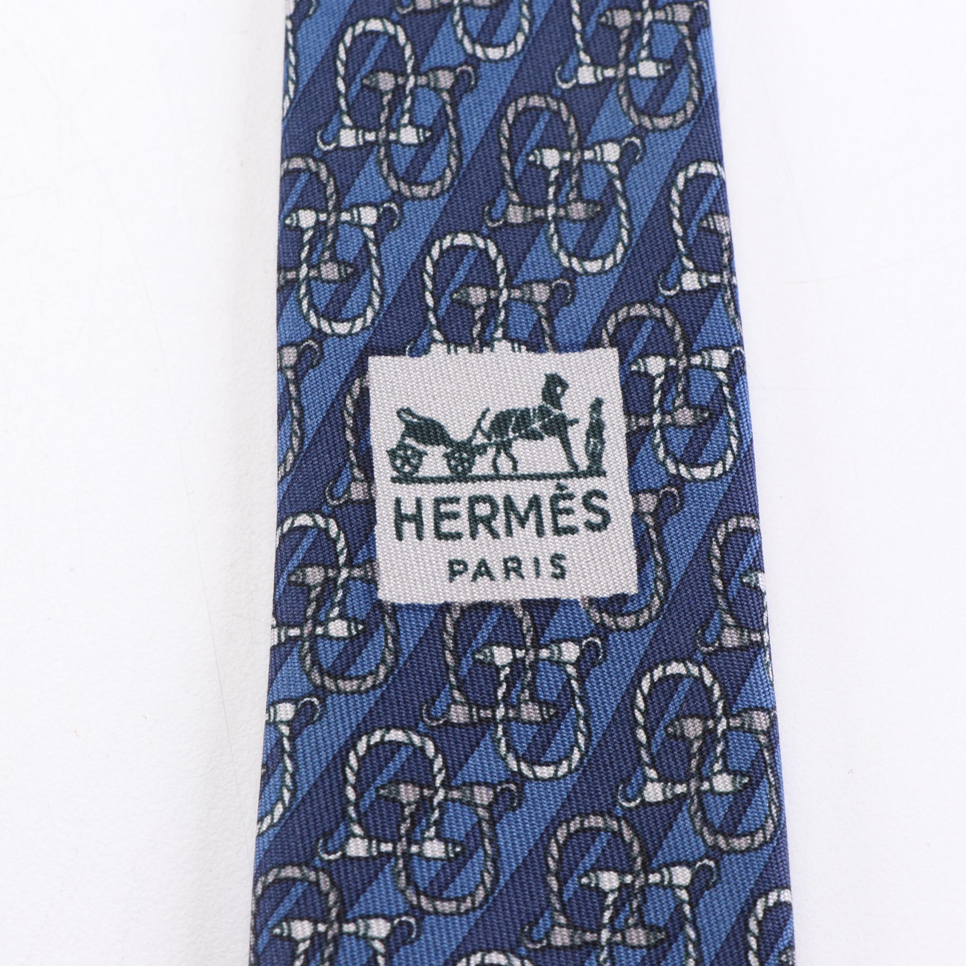 Hermès Patterned Hand-Stitched Silk Twill Neckties