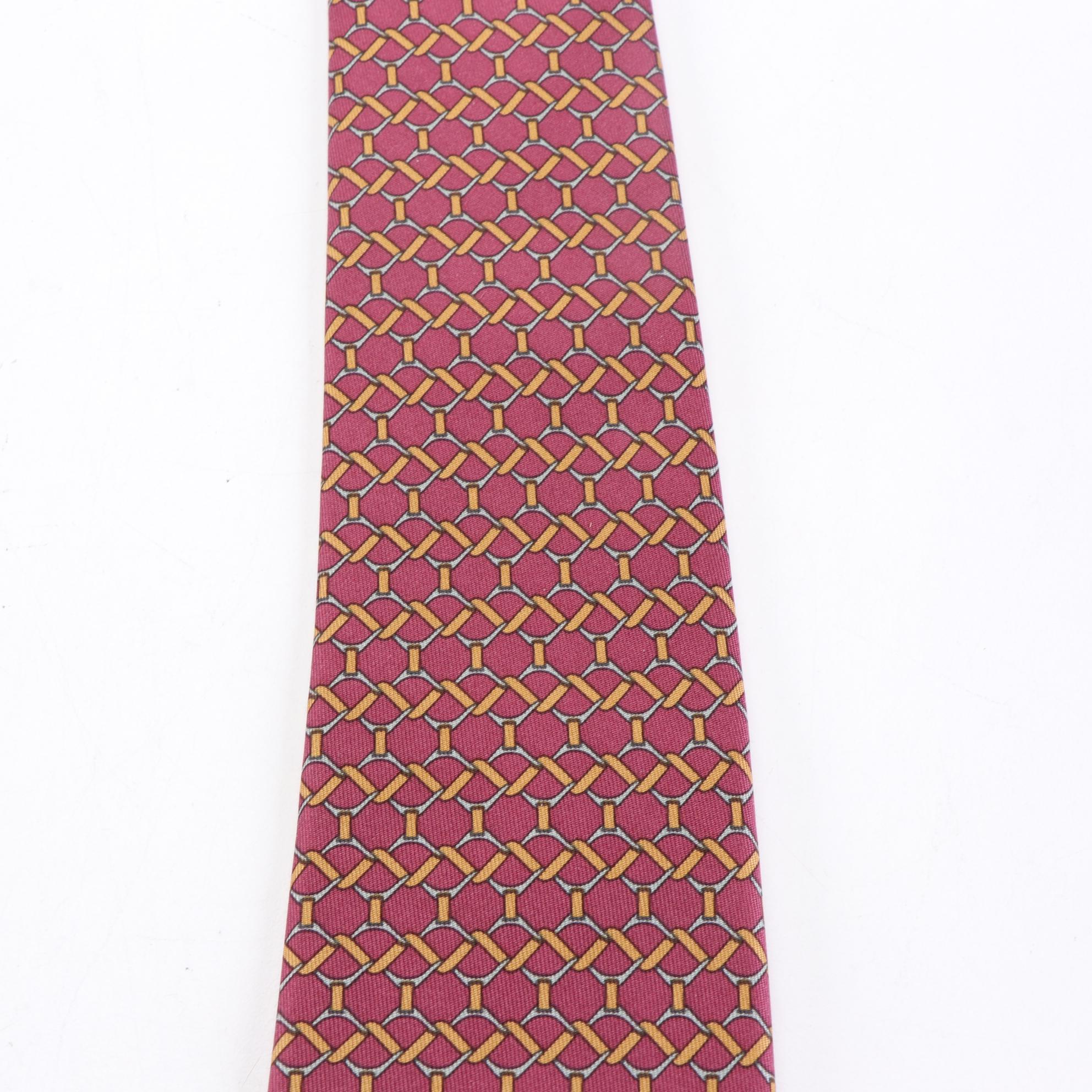 Hermès Patterned Hand-Stitched Silk Twill Neckties