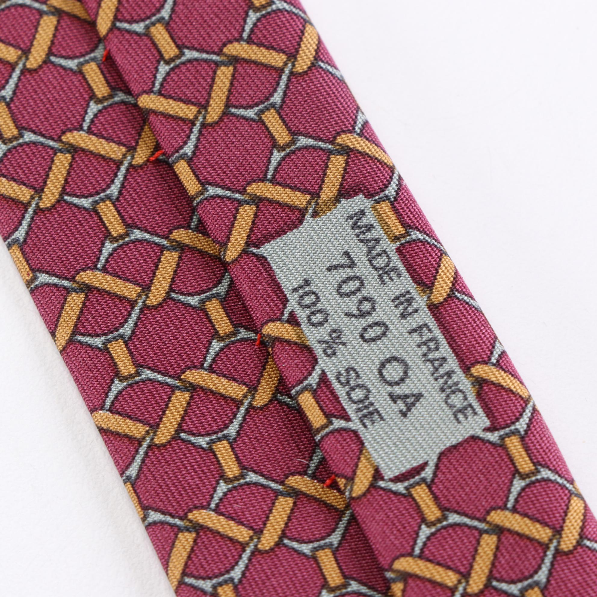 Hermès Patterned Hand-Stitched Silk Twill Neckties