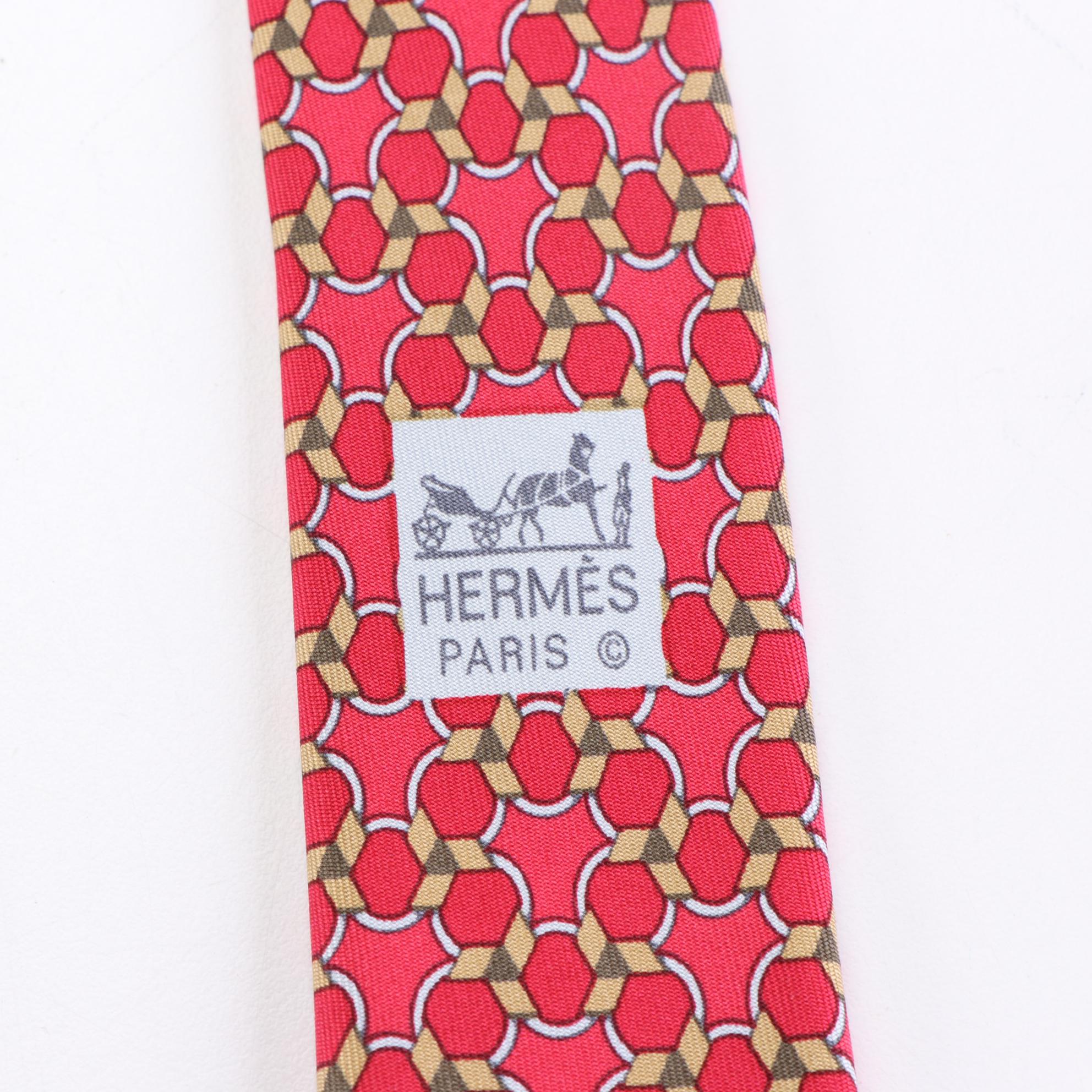 Hermès Patterned Hand-Stitched Silk Twill Neckties