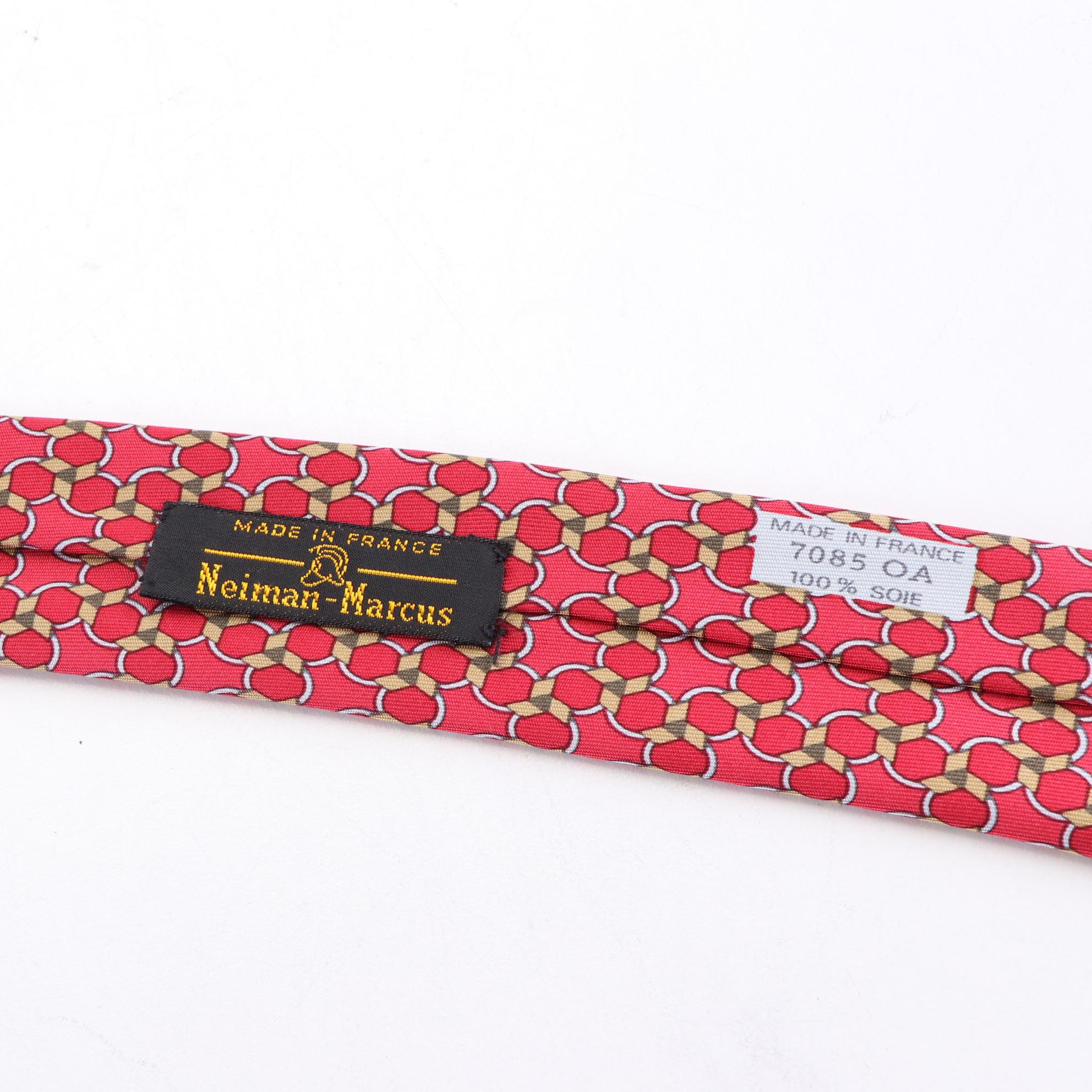 Hermès Patterned Hand-Stitched Silk Twill Neckties