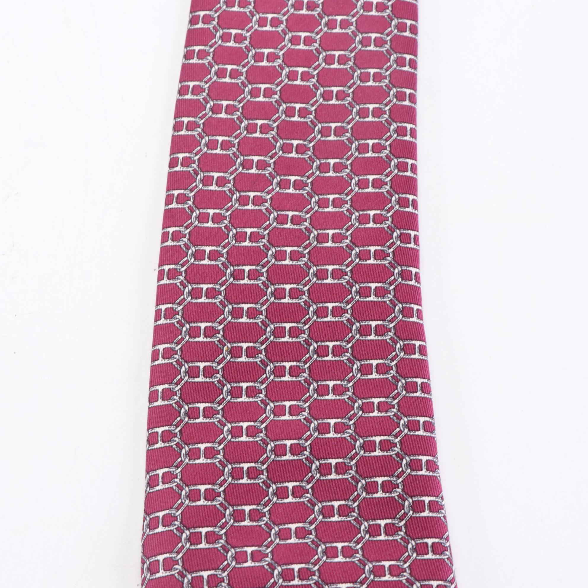Hermès Patterned Hand-Stitched Silk Twill Neckties