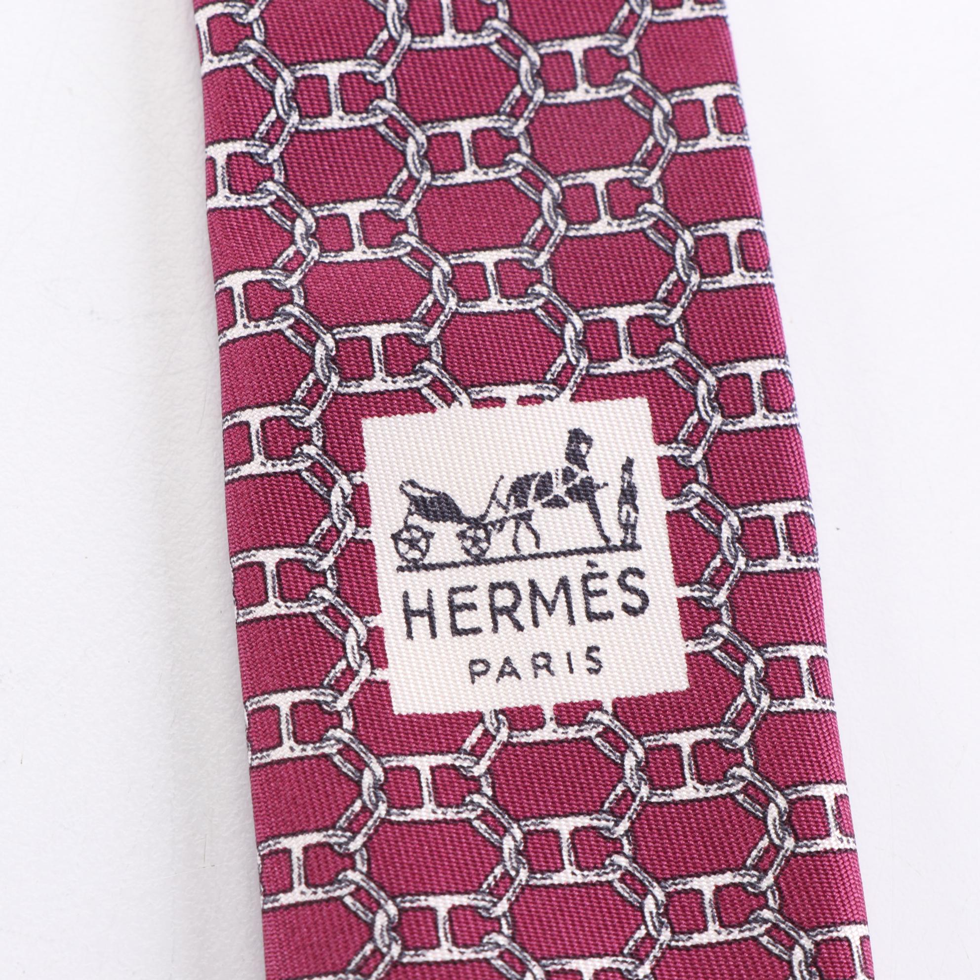 Hermès Patterned Hand-Stitched Silk Twill Neckties