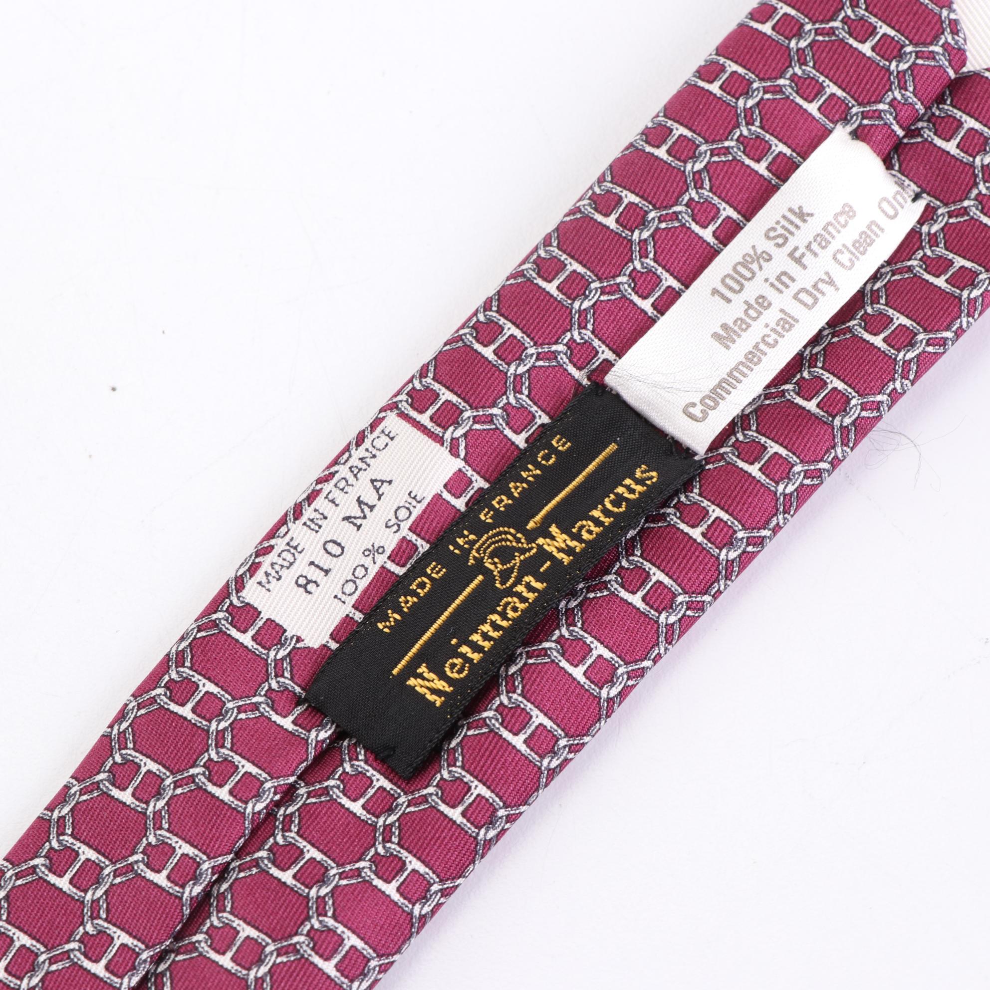 Hermès Patterned Hand-Stitched Silk Twill Neckties