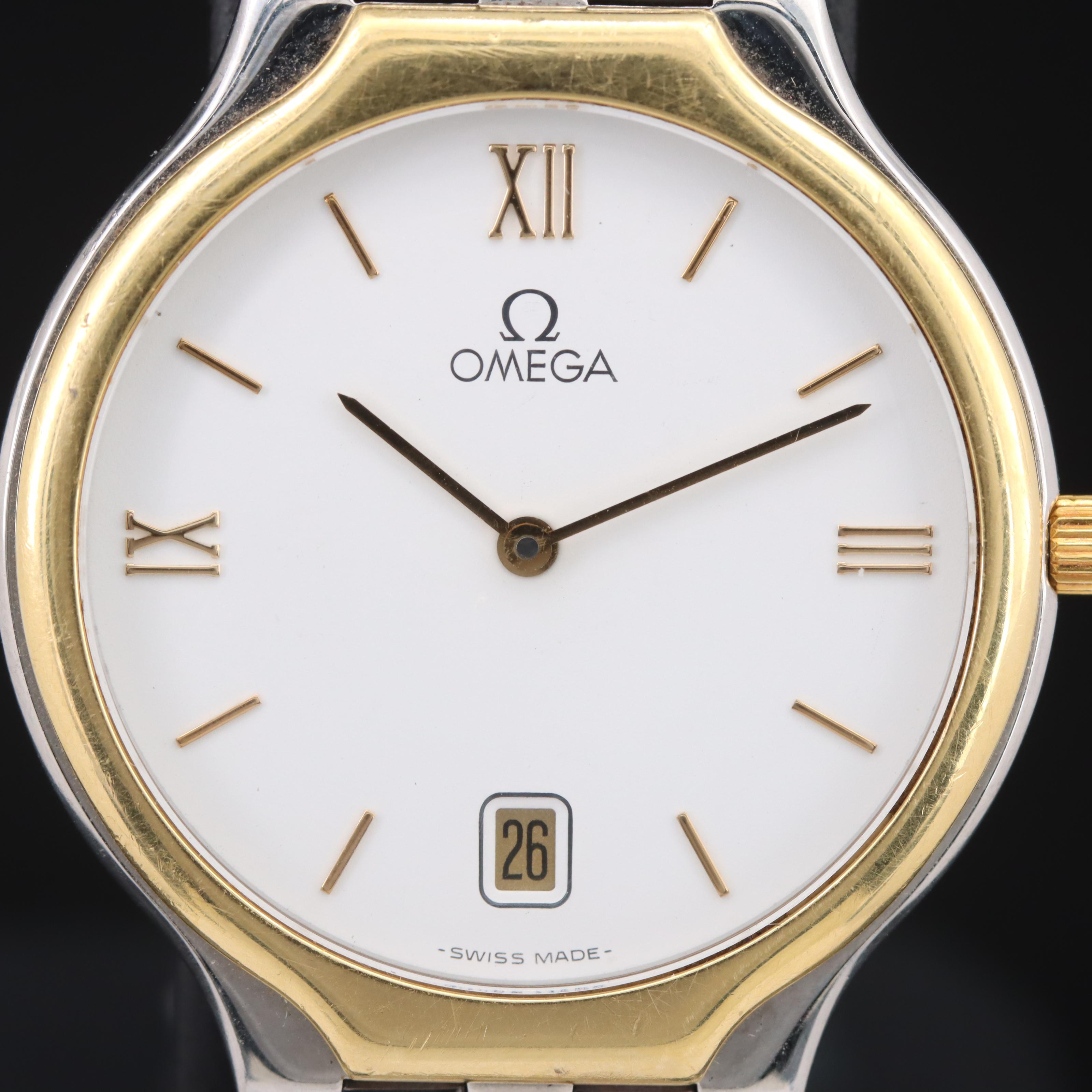 1991 Omega DeVille 18K and Stainless Steel Quartz Watch