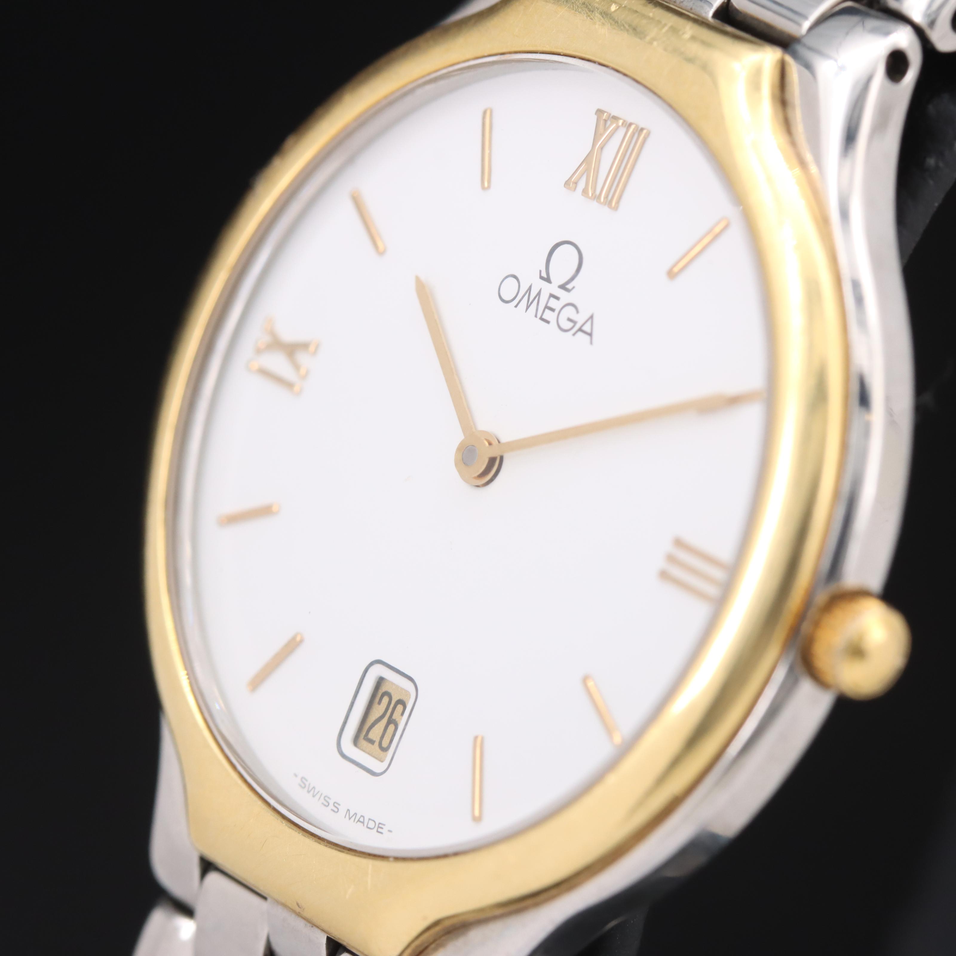 1991 Omega DeVille 18K and Stainless Steel Quartz Watch