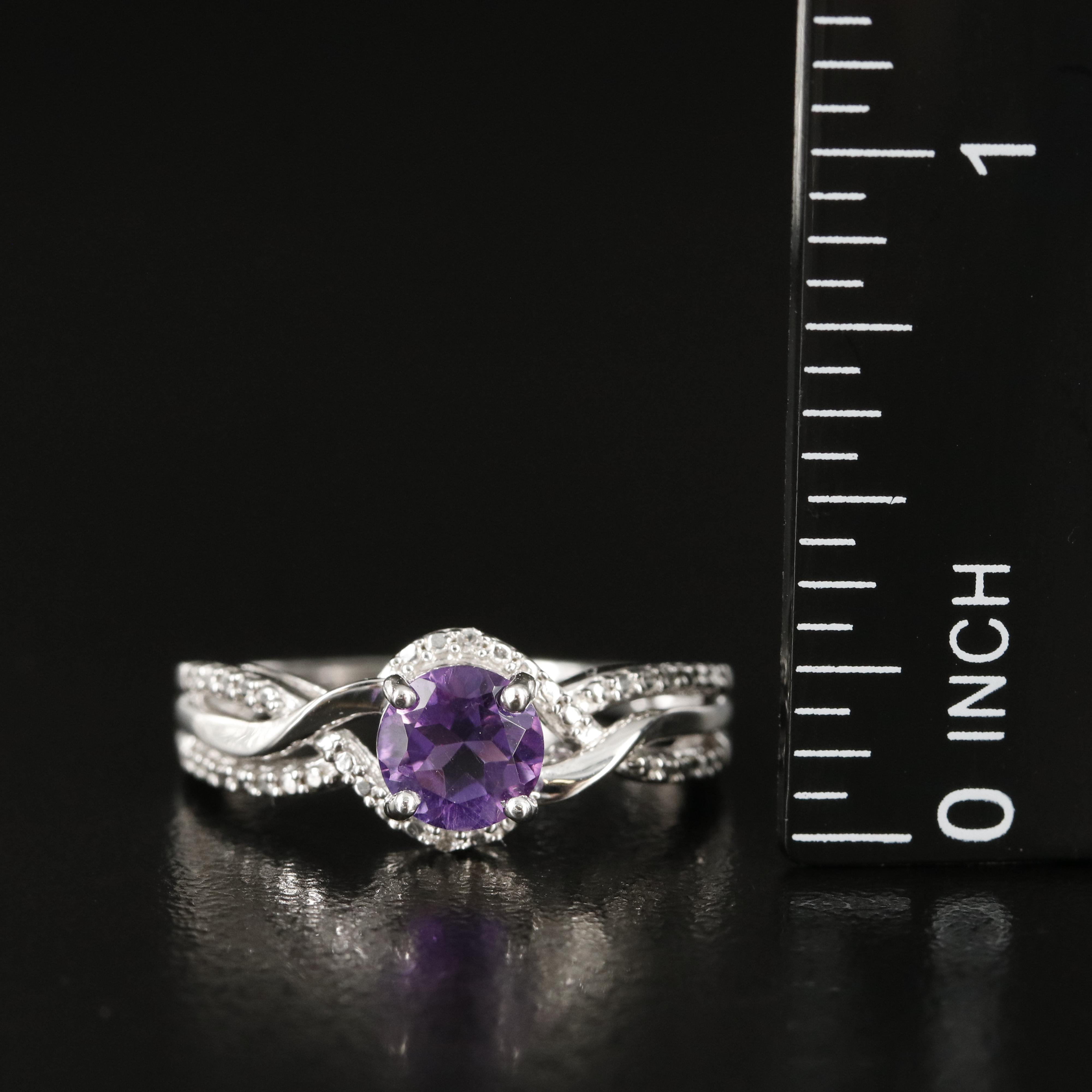 Sterling Amethyst and Sapphire Ring