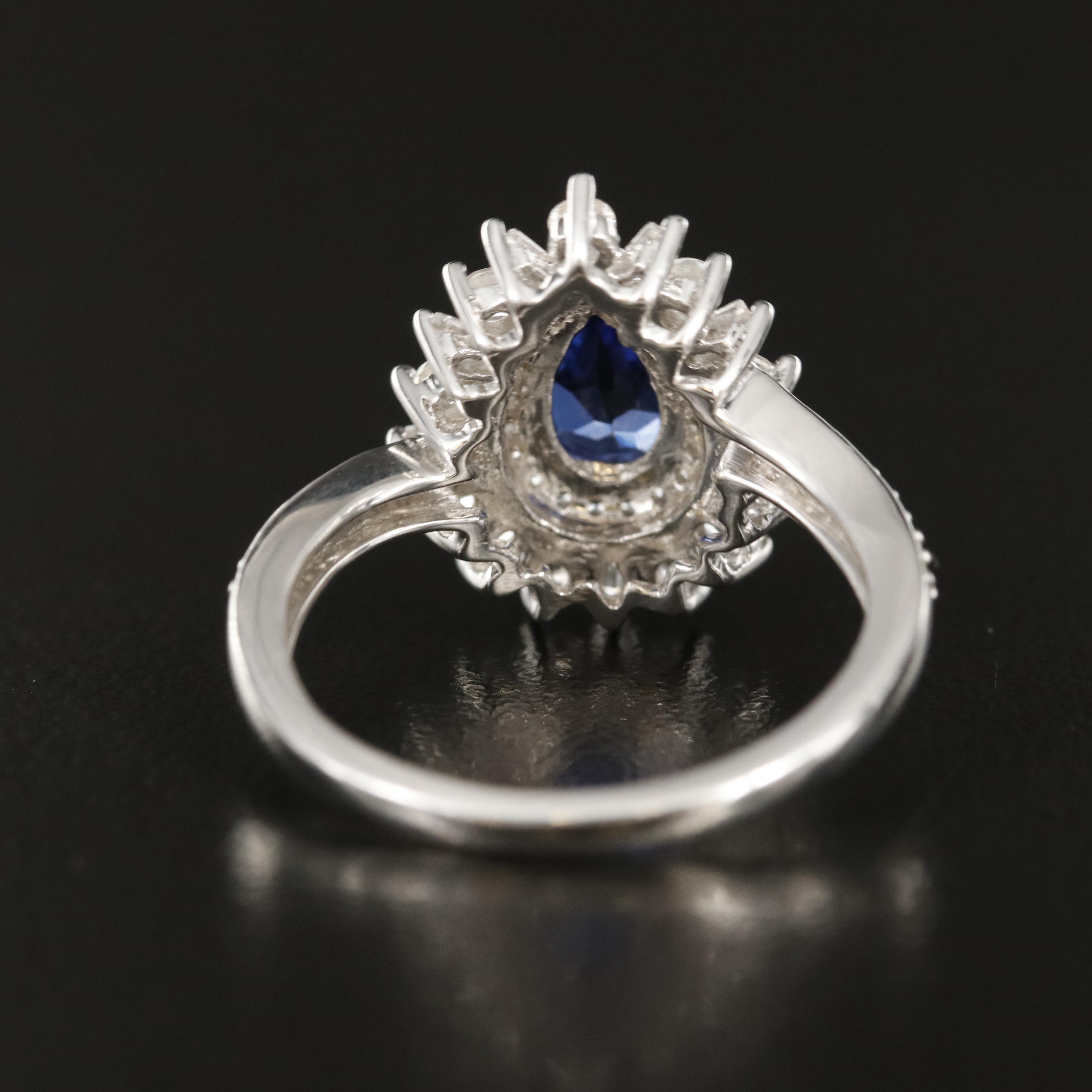 Sterling Sapphire Teardrop Ring