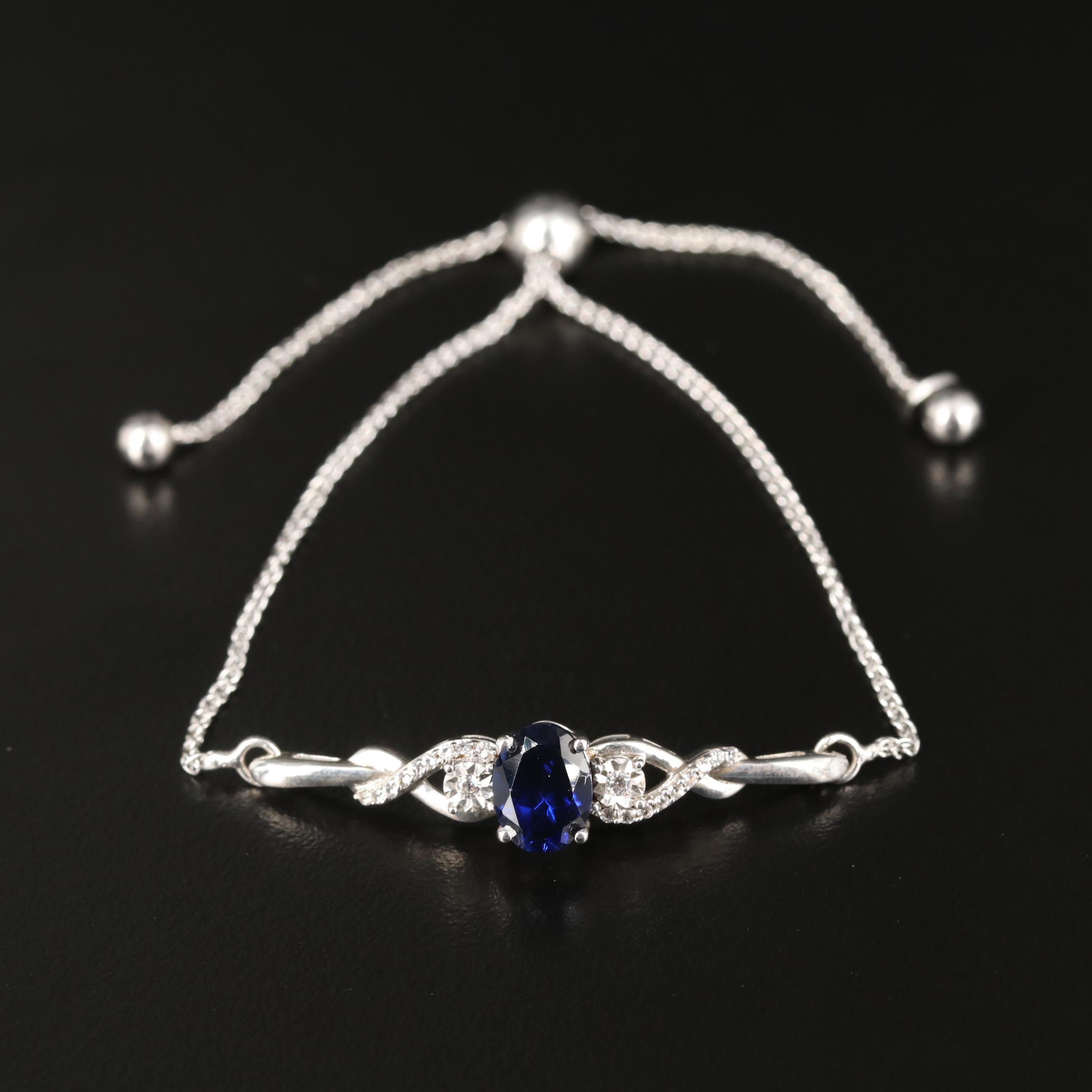Sterling Sapphire Bolo Bracelet