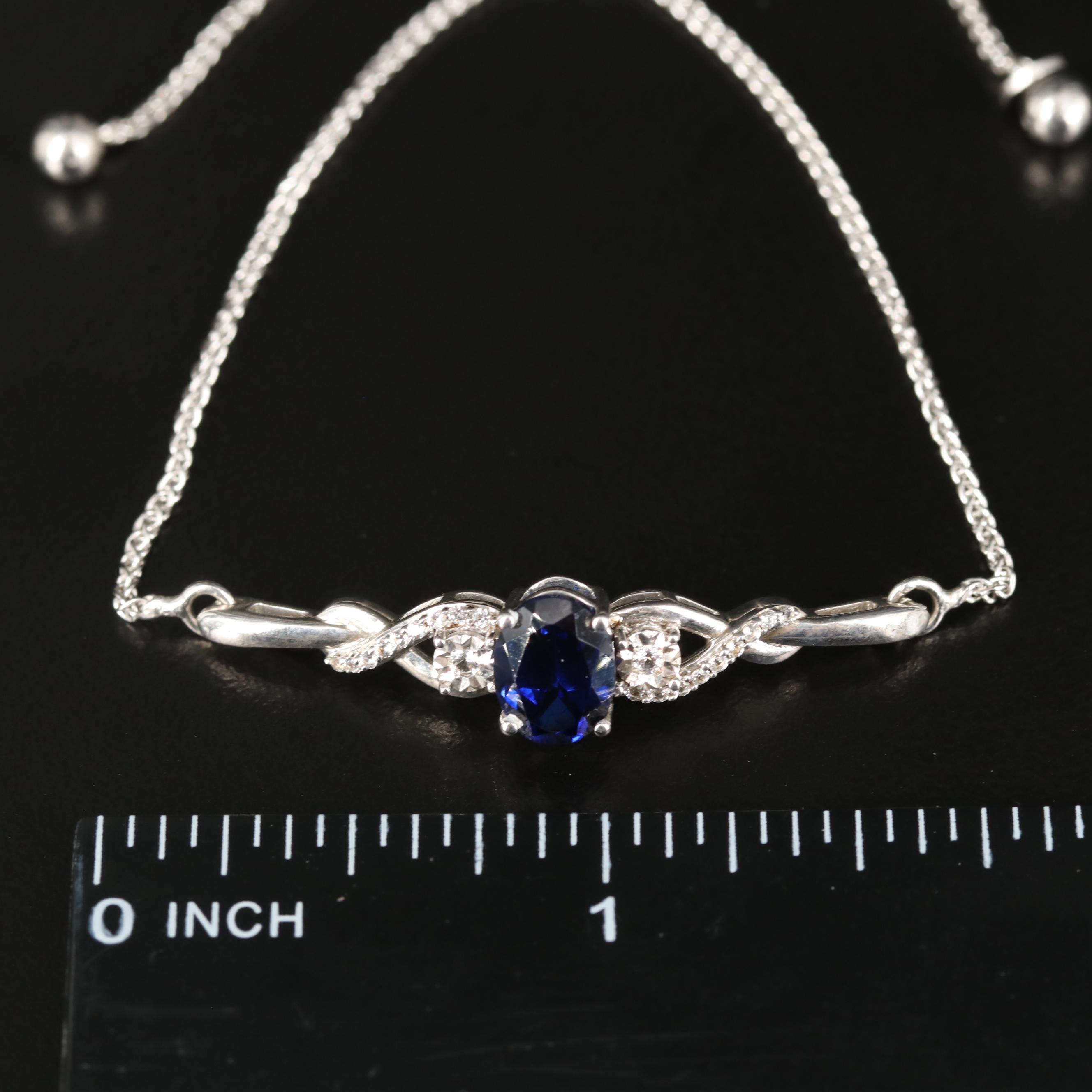 Sterling Sapphire Bolo Bracelet