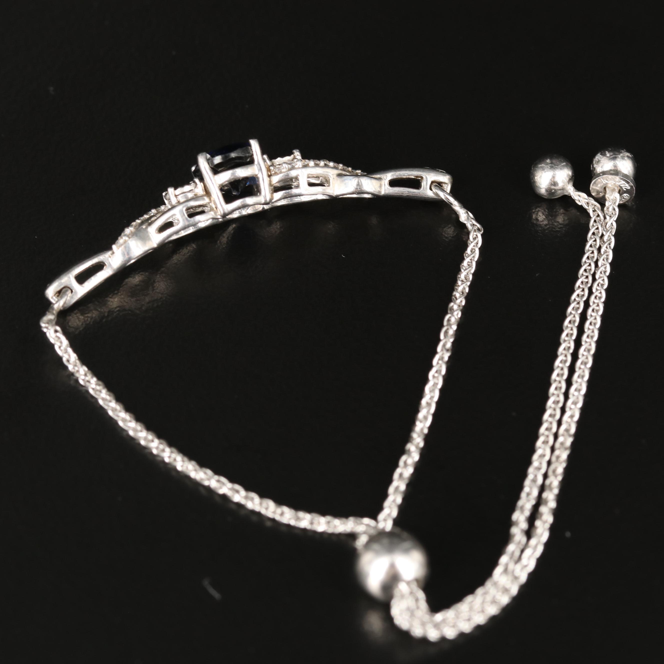 Sterling Sapphire Bolo Bracelet