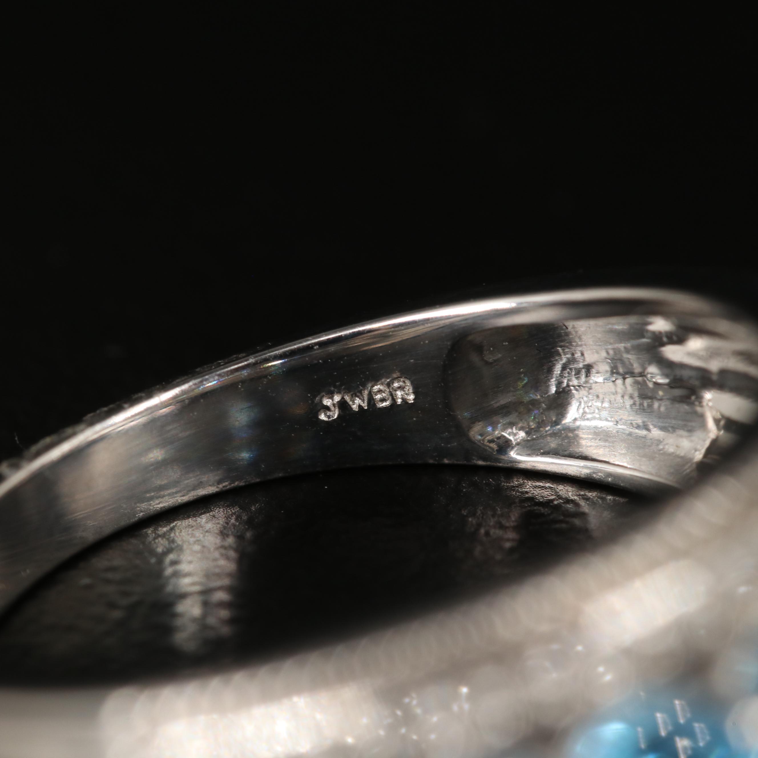 Sterling Sky Blue Topaz and Sapphire Band