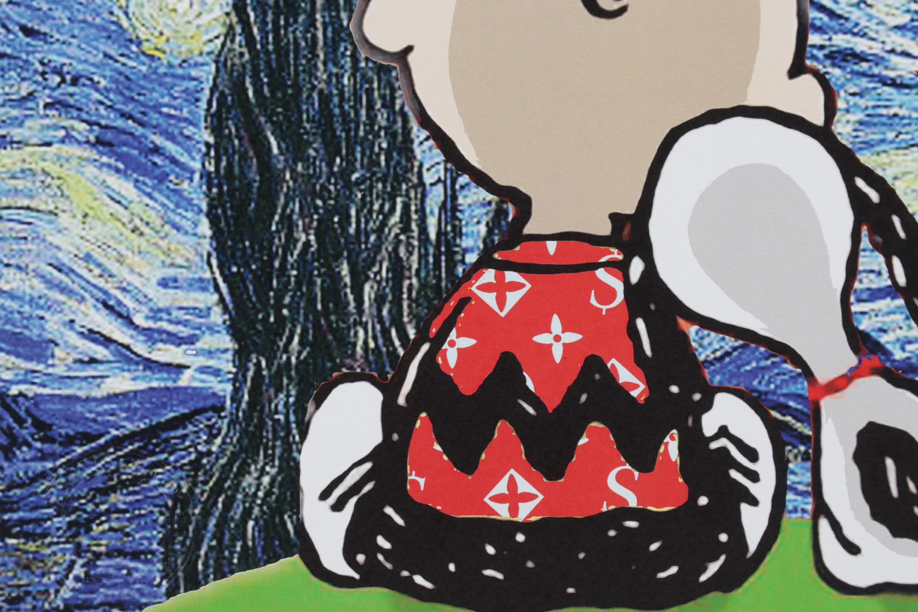 Death NYC Digital Pop Art Print "Charlie Brown and Snoopy / Starry Night," 2022