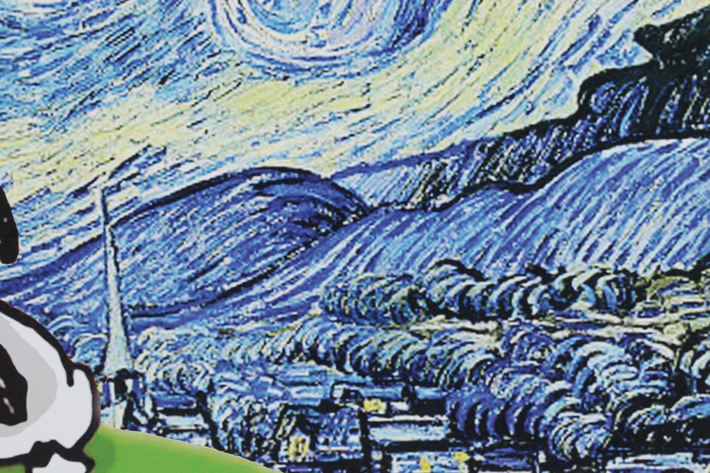 Death NYC Digital Pop Art Print "Charlie Brown and Snoopy / Starry Night," 2022