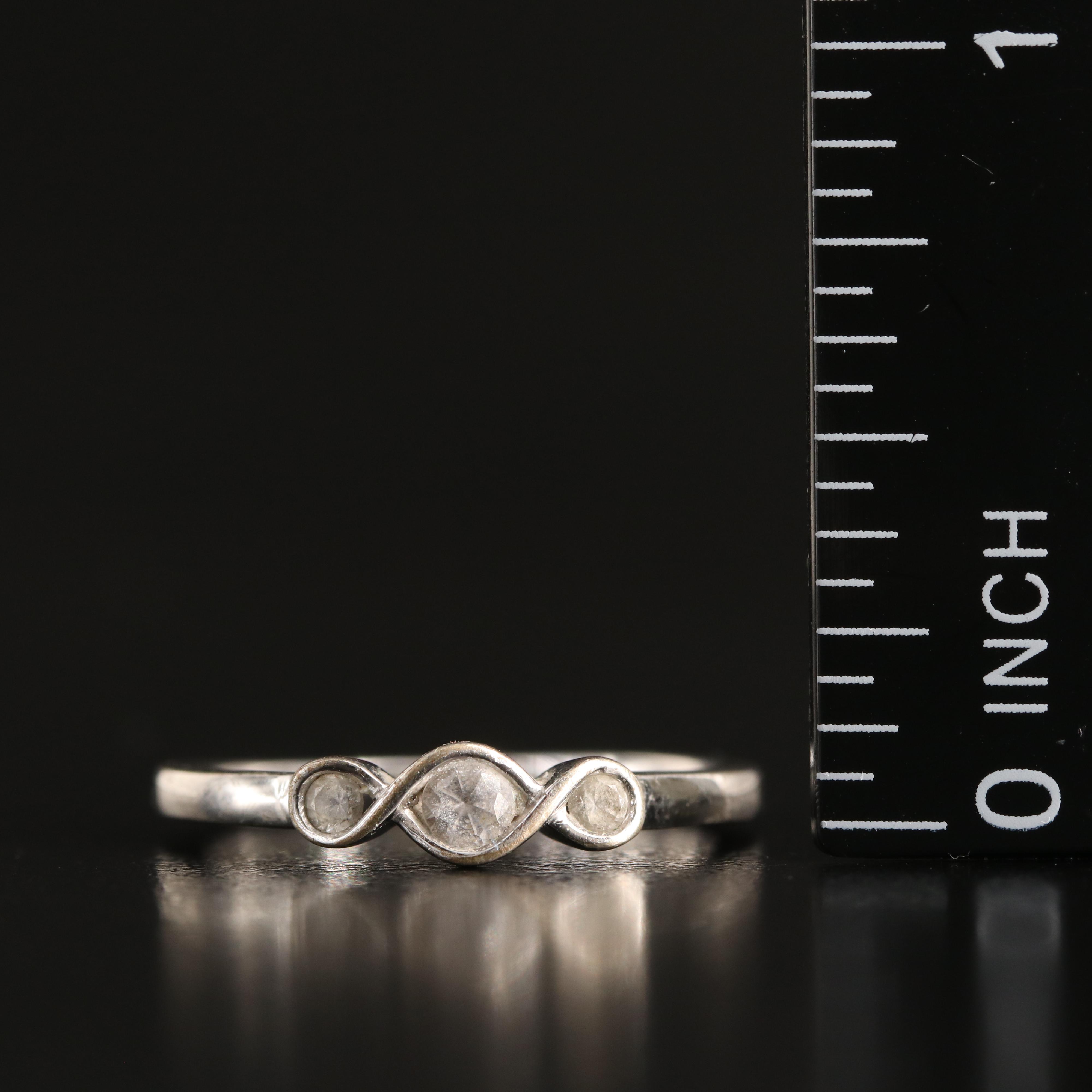 Sterling Sapphire Three Stone Ring