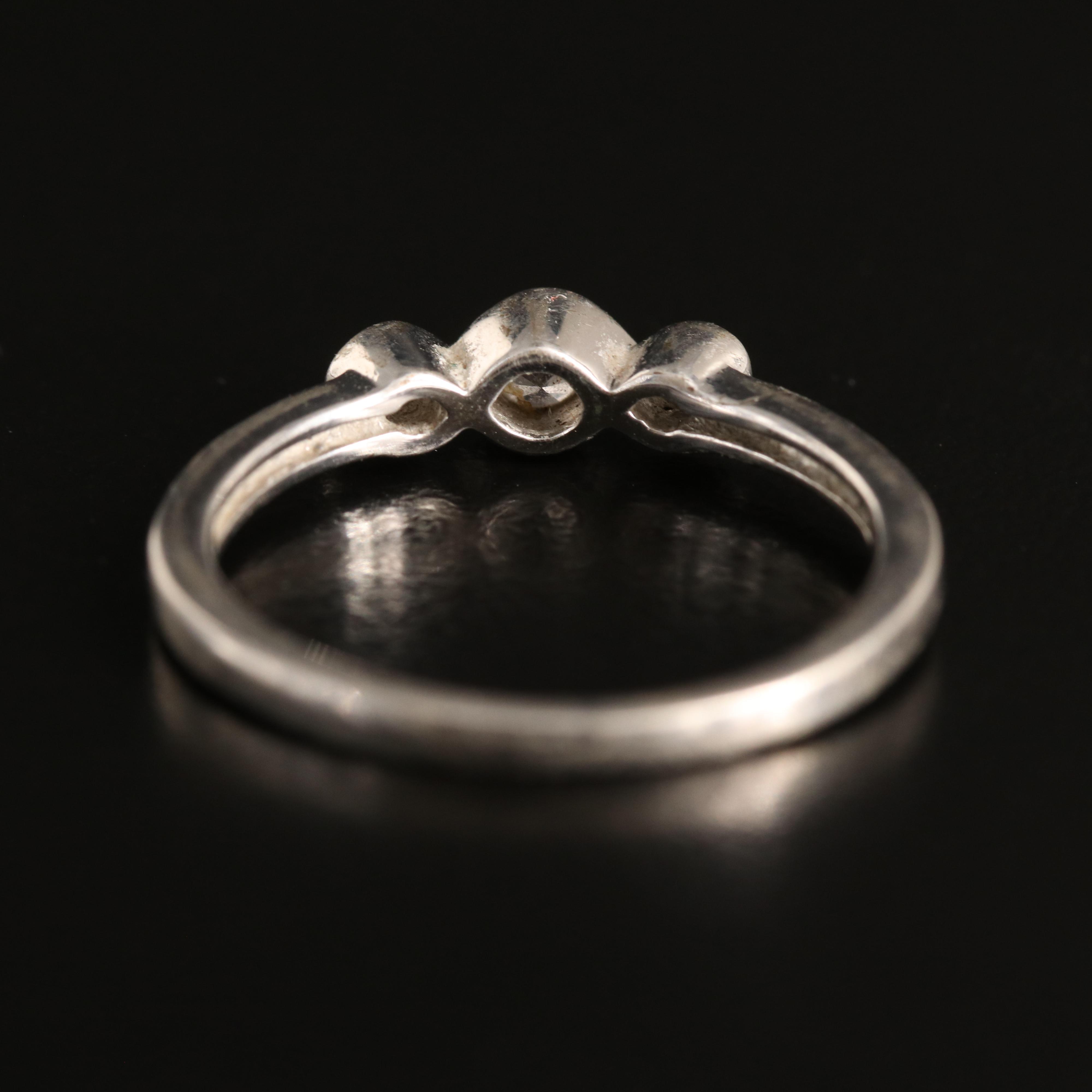 Sterling Sapphire Three Stone Ring