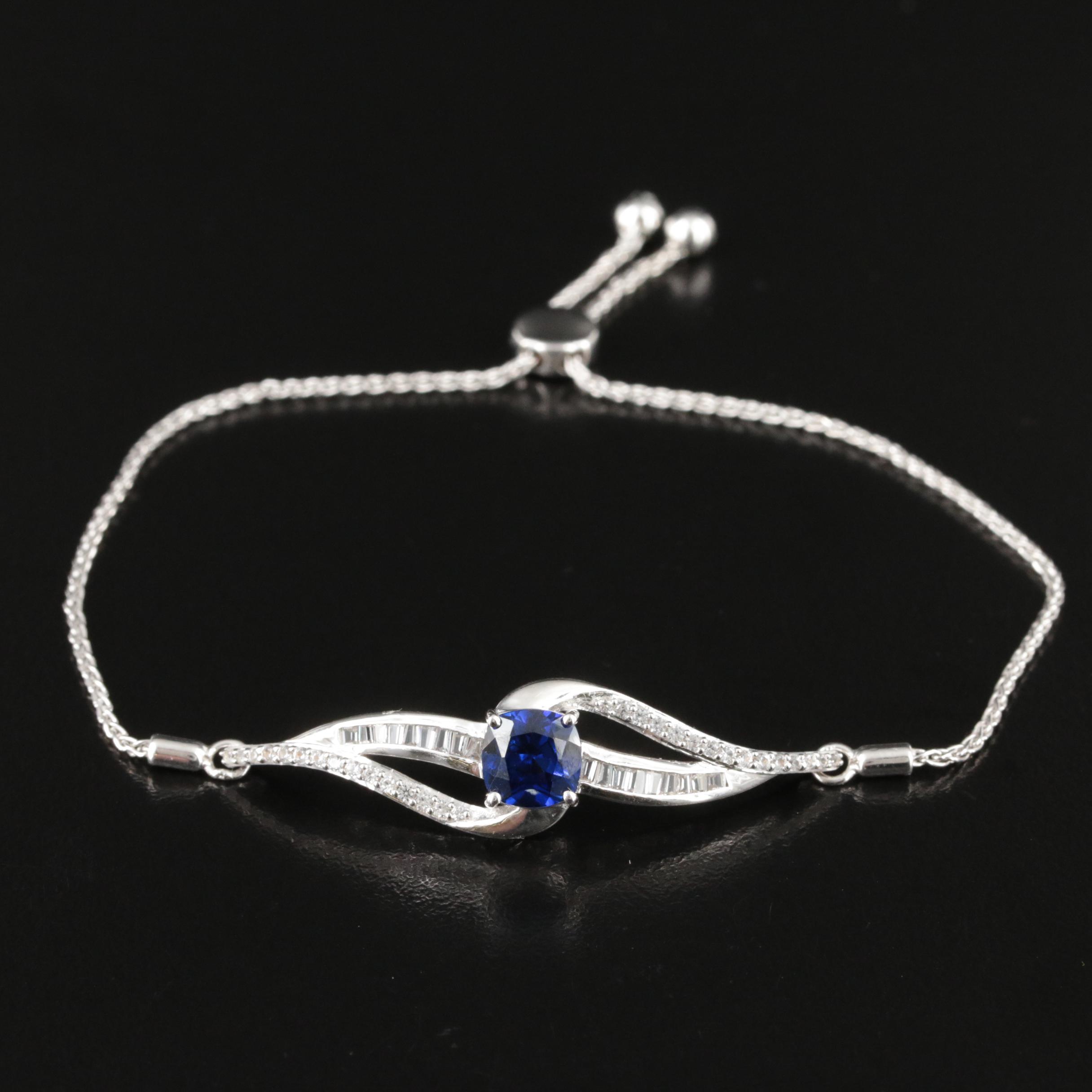 Sterling Sapphire Bolo Bracelet