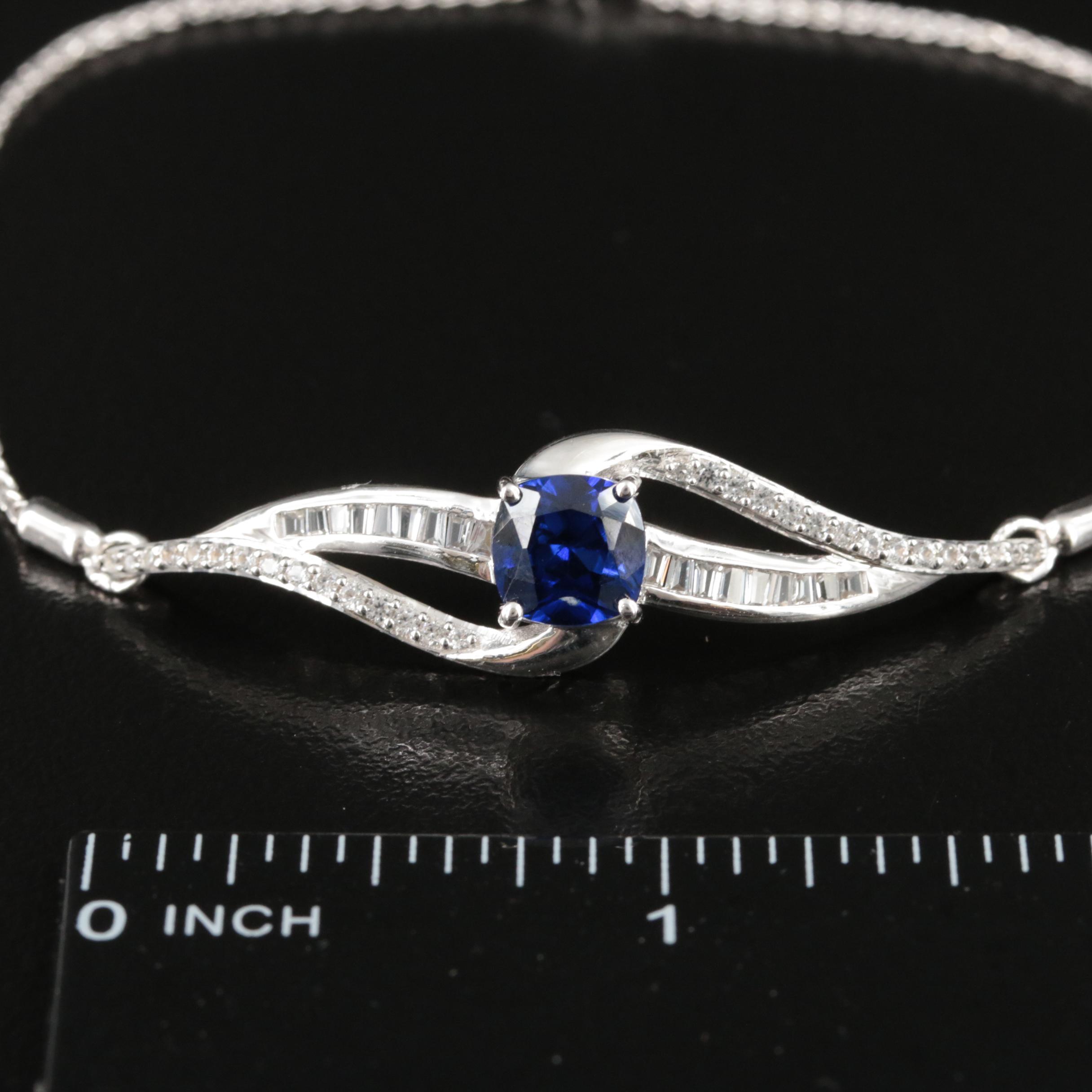 Sterling Sapphire Bolo Bracelet