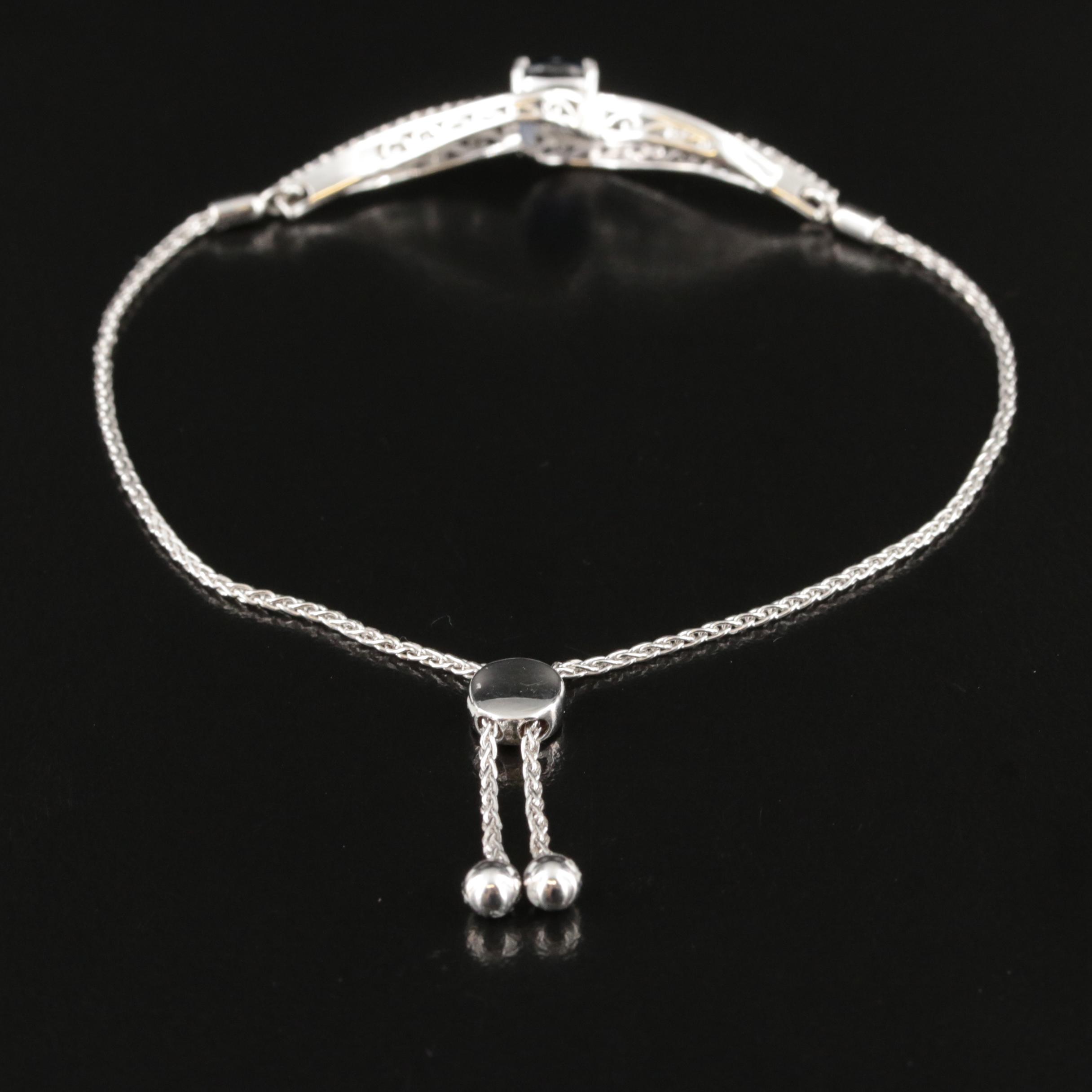 Sterling Sapphire Bolo Bracelet