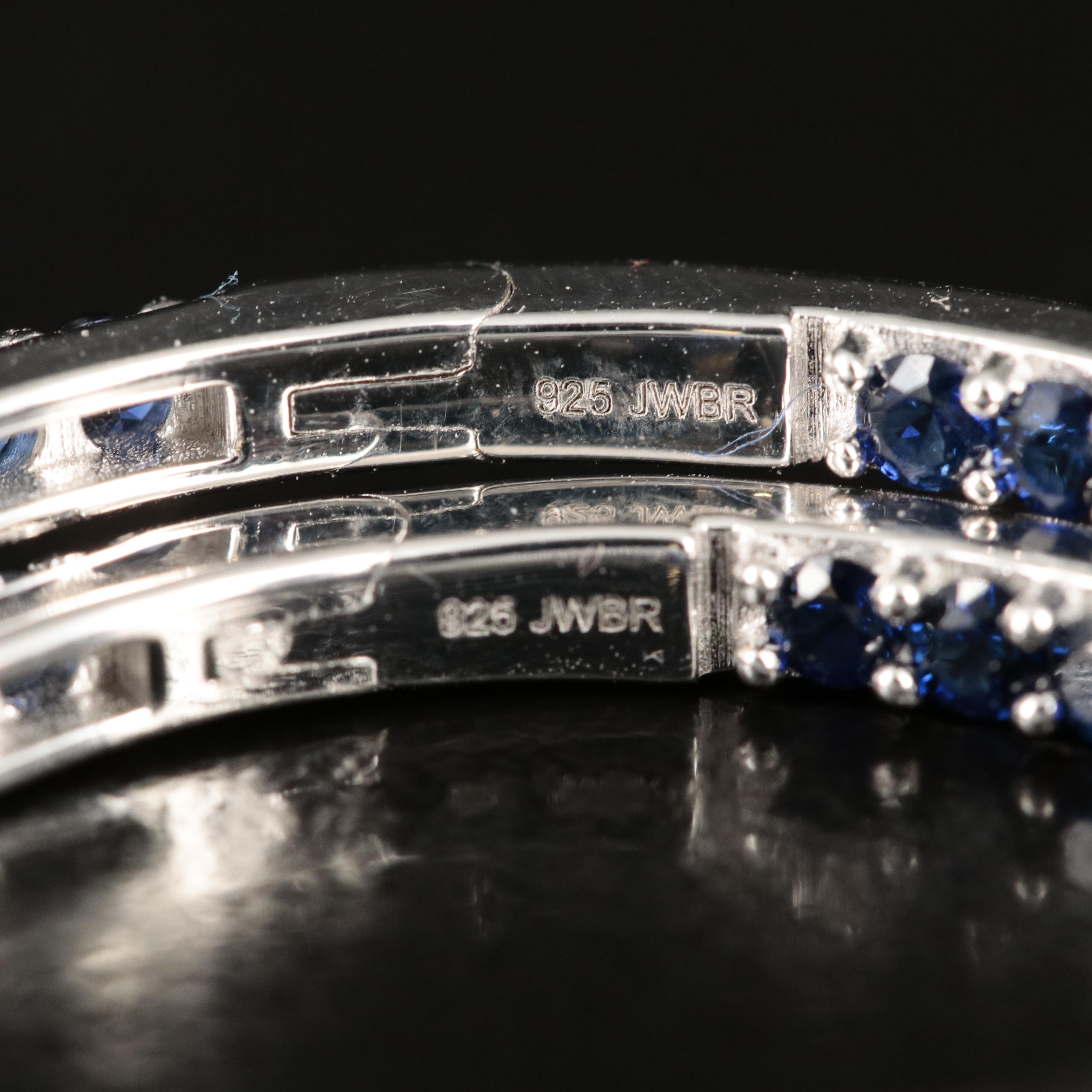 Sterling Sapphire Inside-Out Hoop Earrings