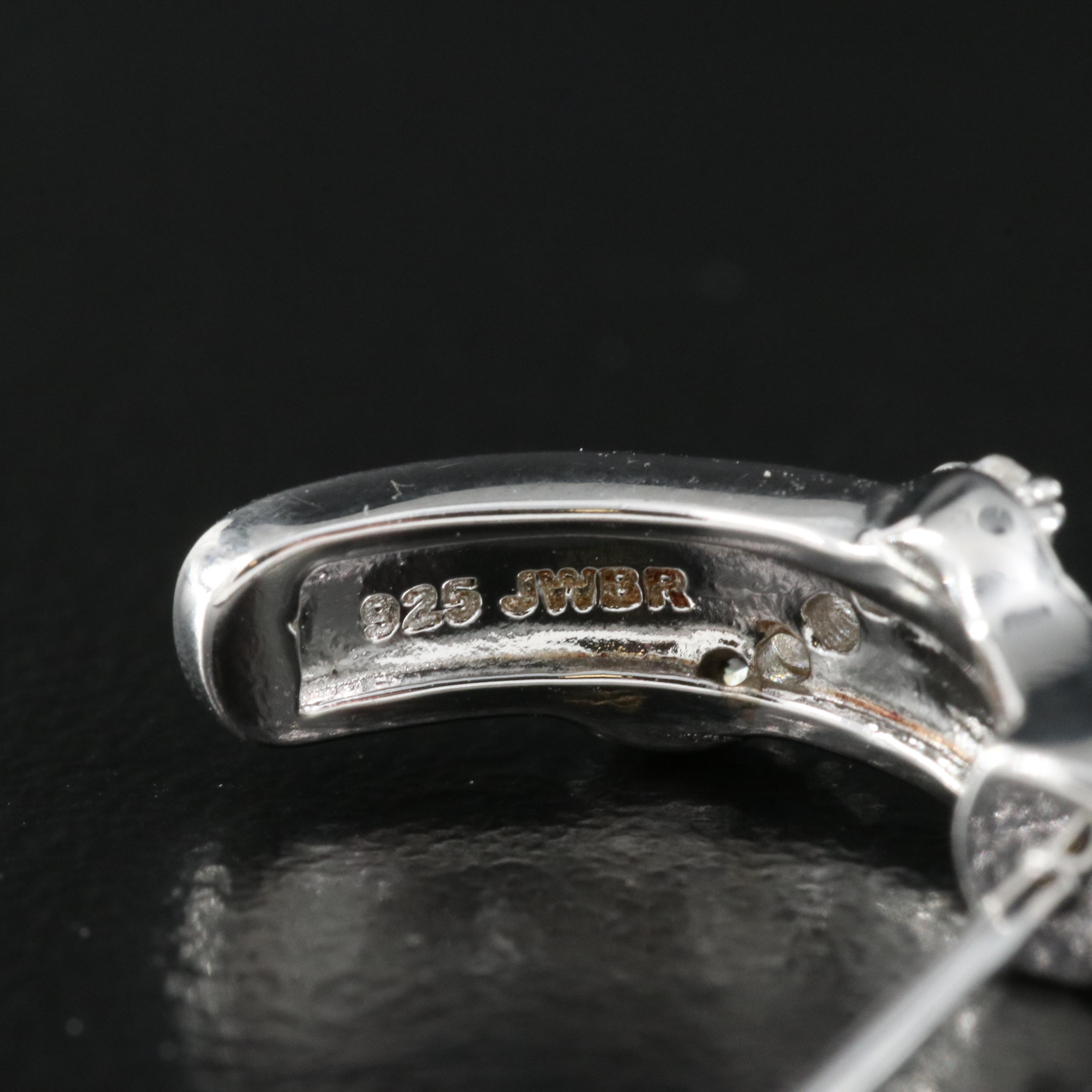 Sterling Cubic Zirconia J Hoop Earrings