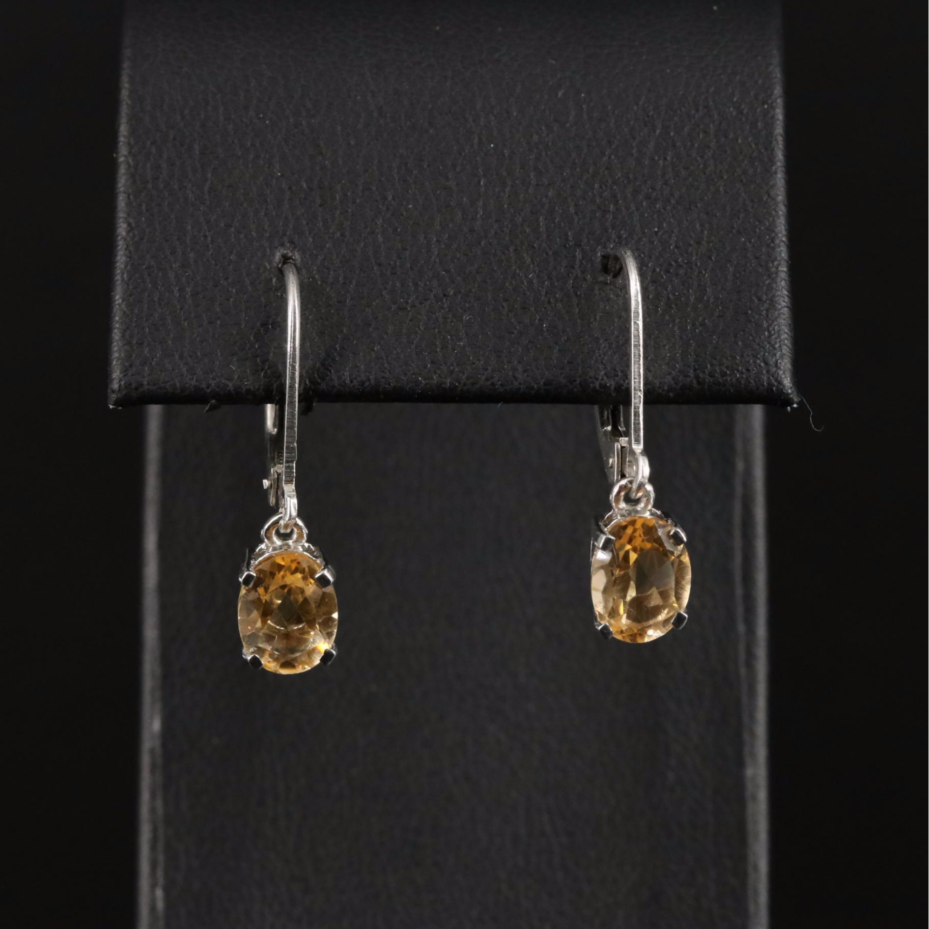 Sterling Citrine Drop Earrings