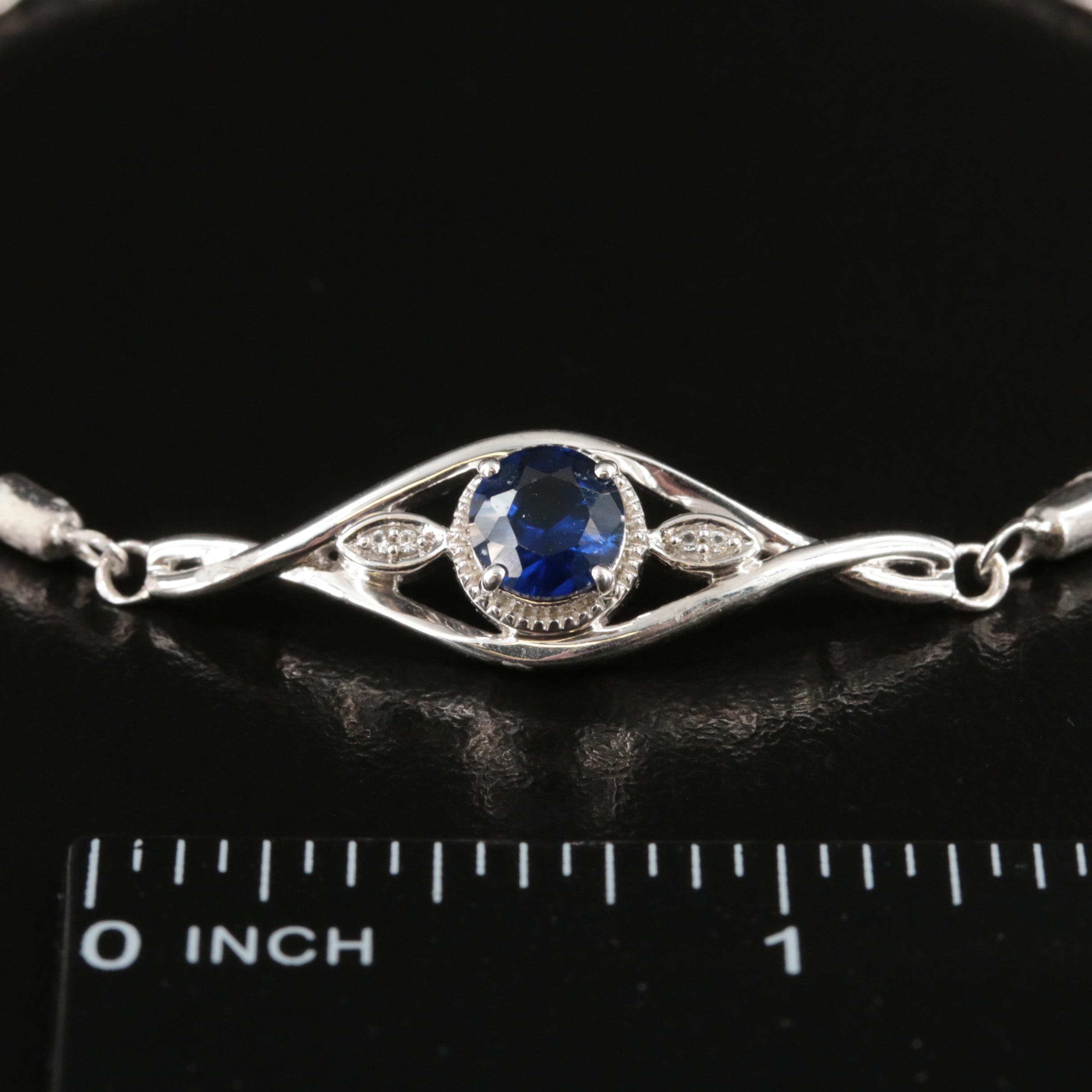 Sterling Sapphire Bolo Bracelet