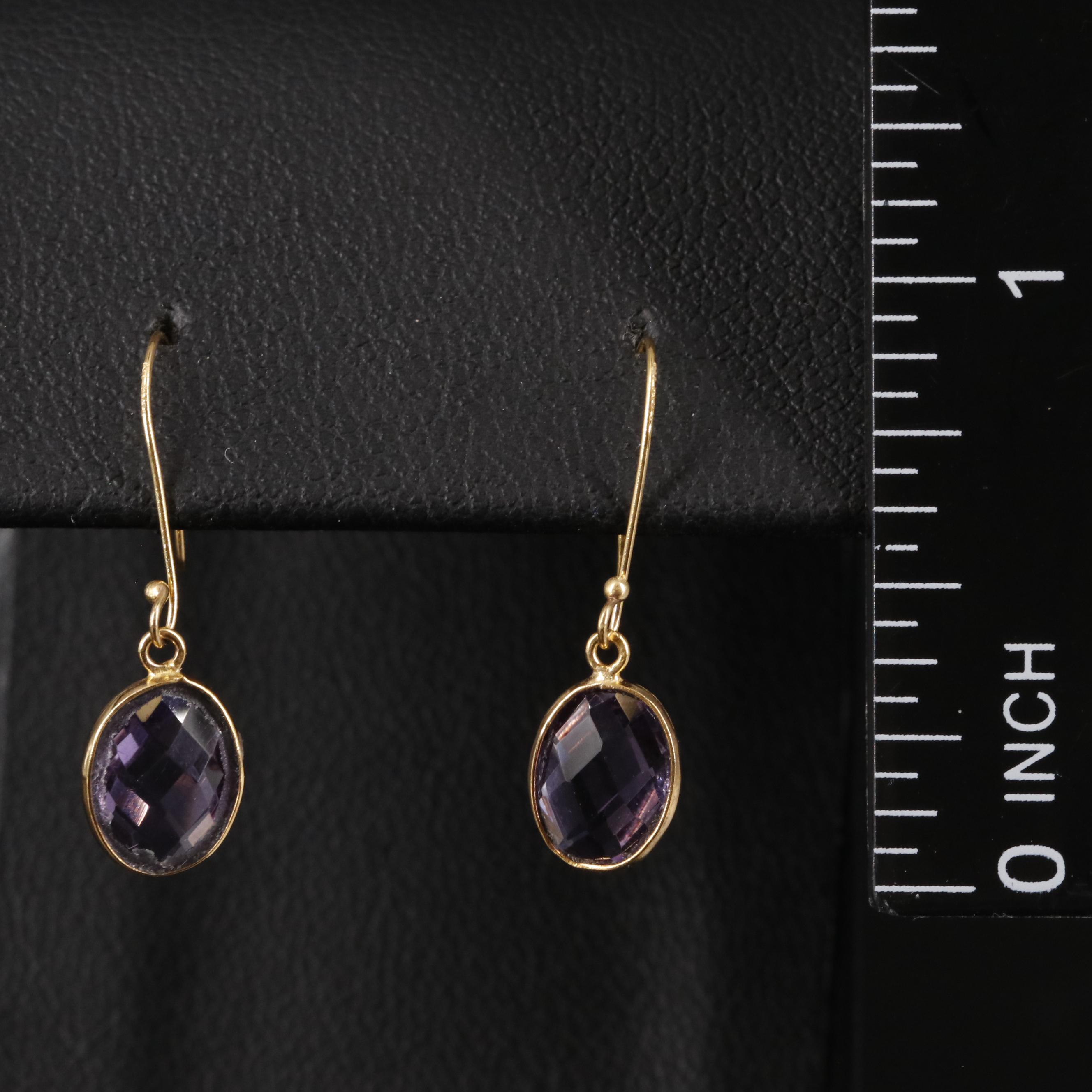 14K Amethyst Drop Earrings