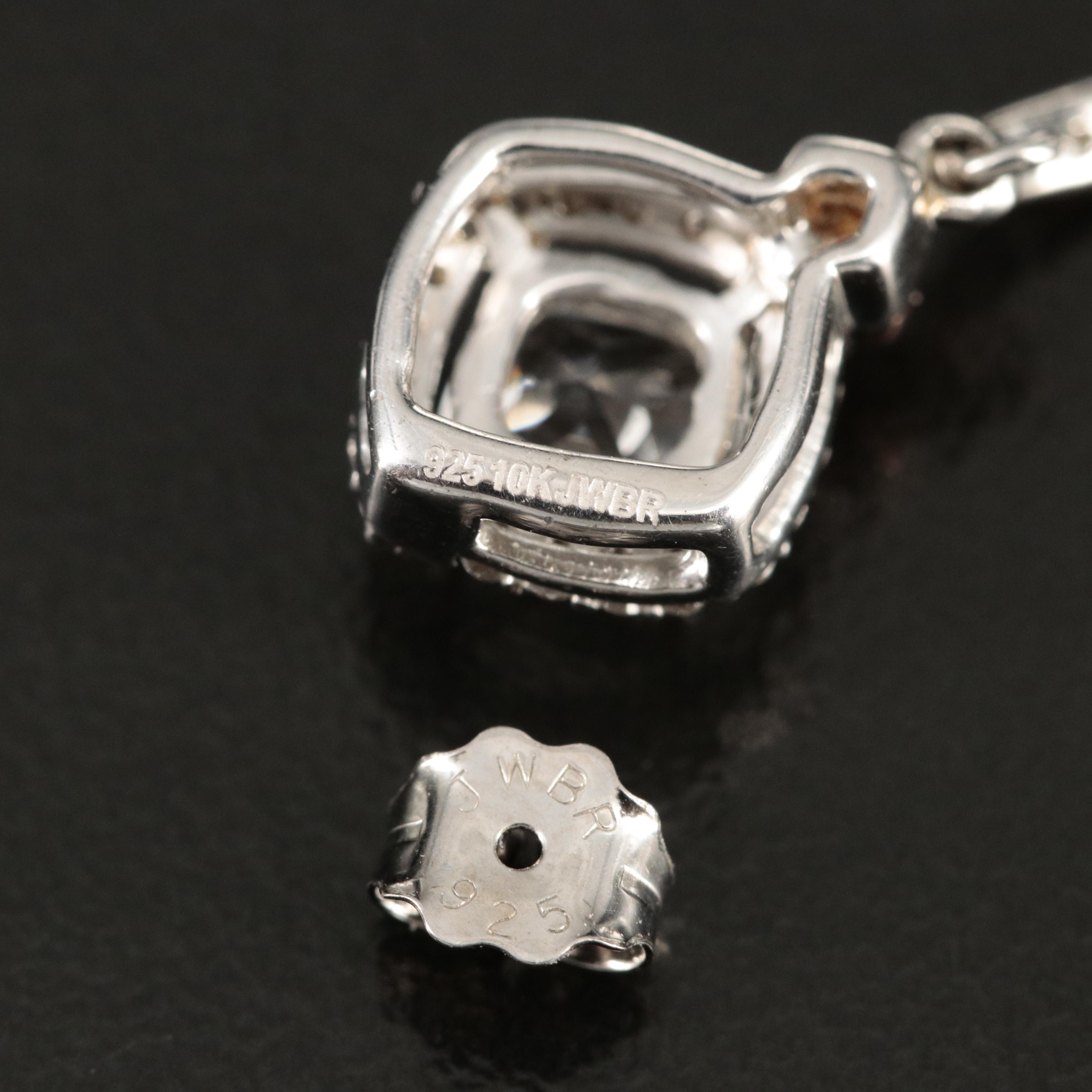 Sterling Sapphire Earrings with 10K Rose Gold Accents