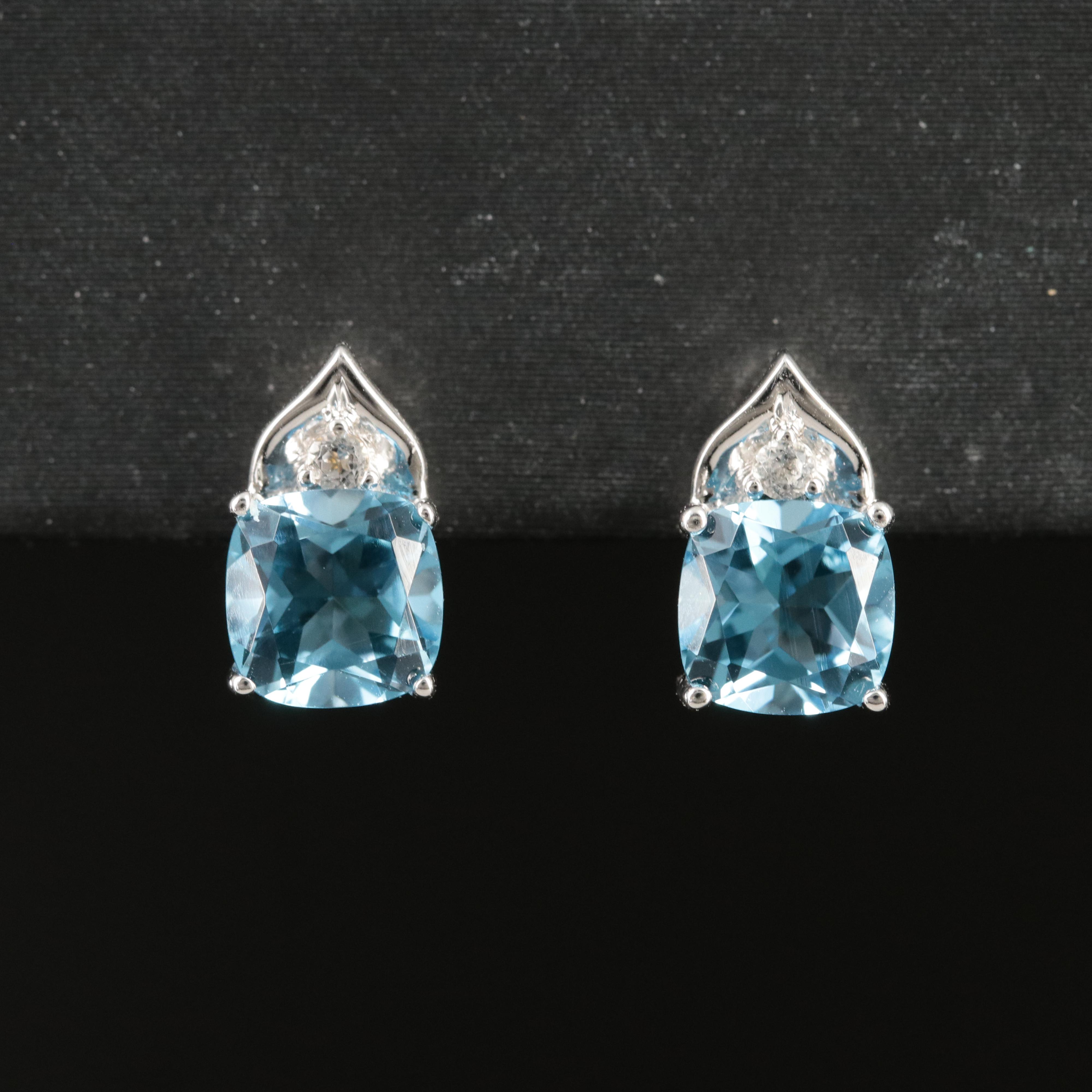 Sterling Swiss Blue Topaz Earrings