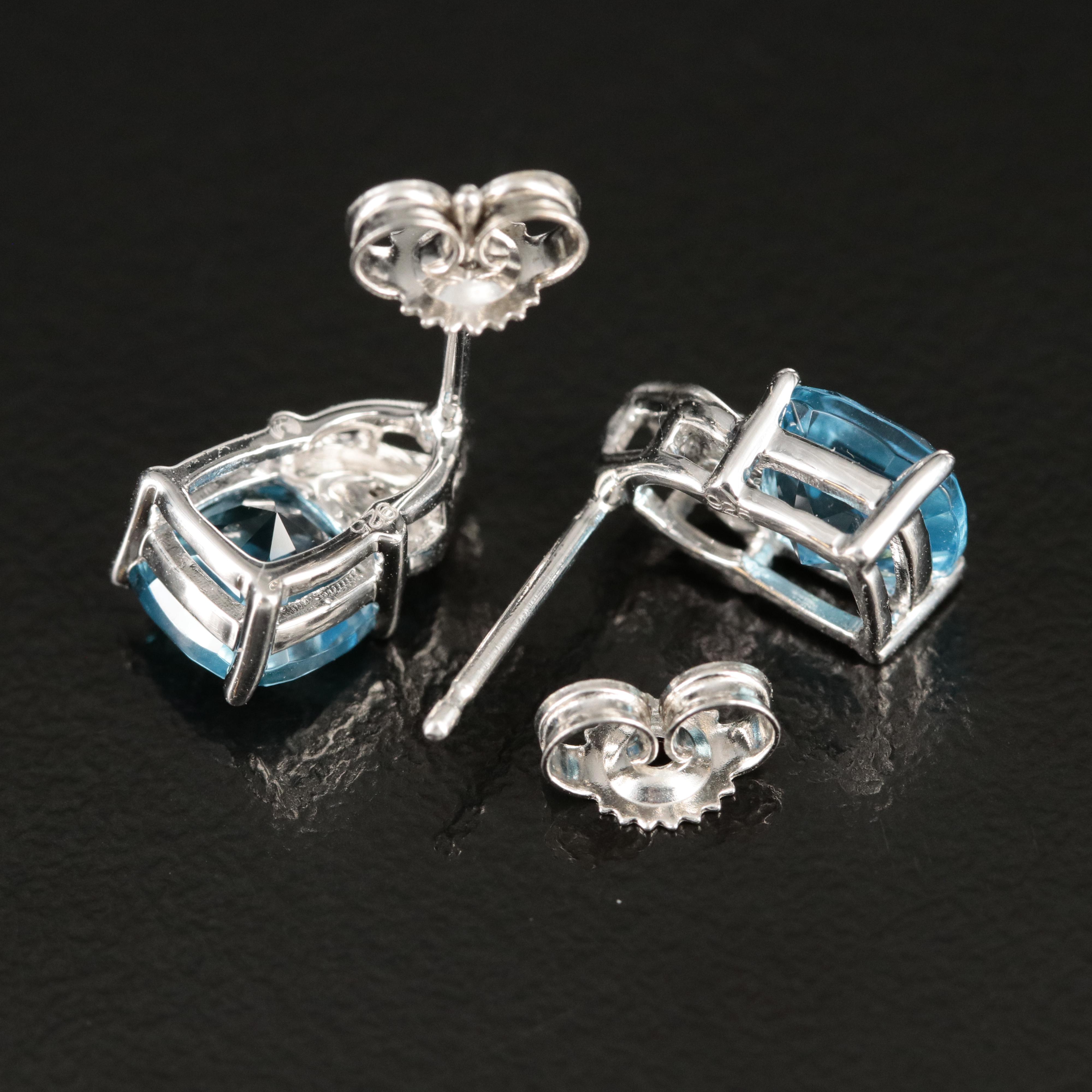 Sterling Swiss Blue Topaz Earrings
