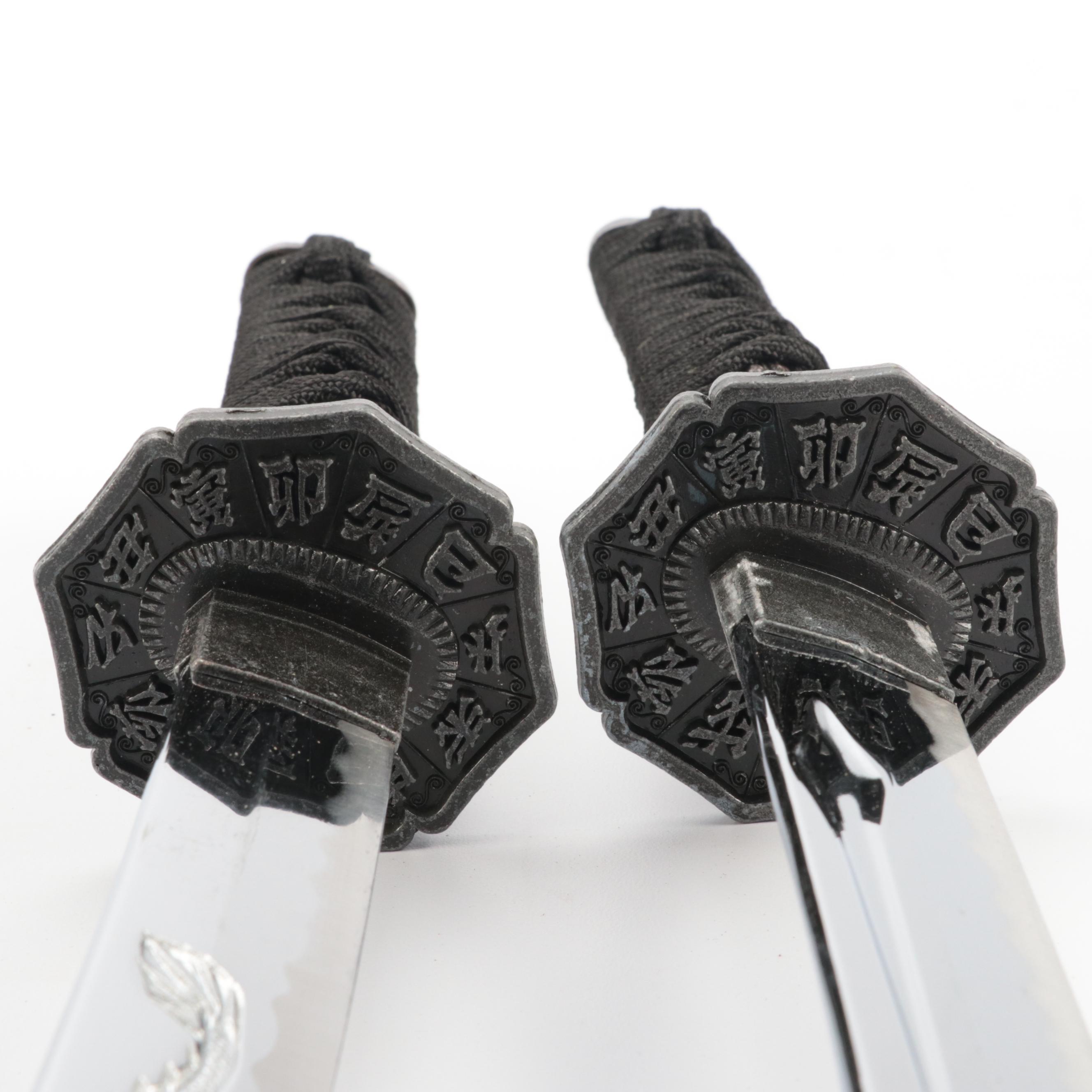 Japanese Samuri Katana and Wakizashi Swords on Stand