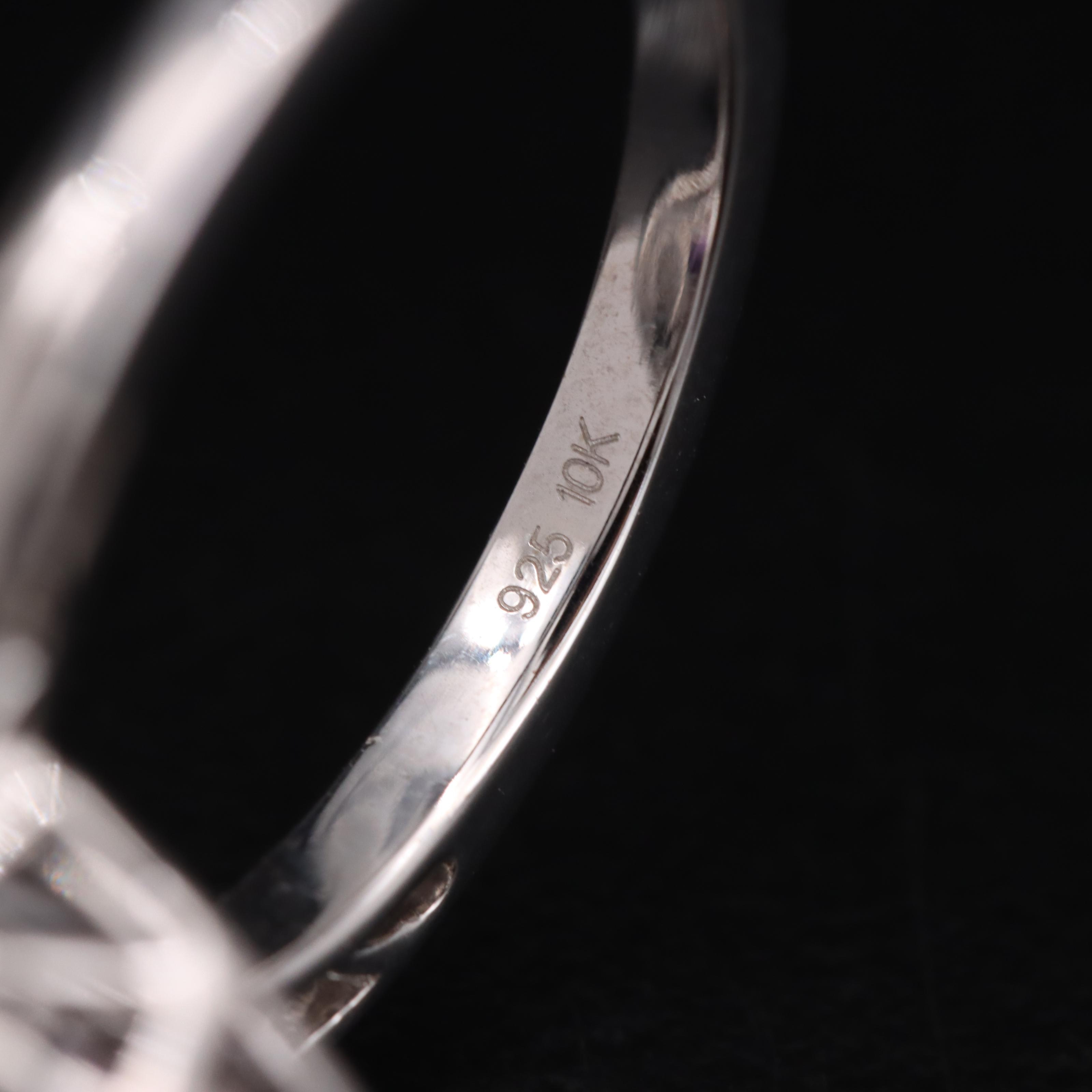 Sterling Amethyst and Sapphire Ring with 10K Rose Gold Accent