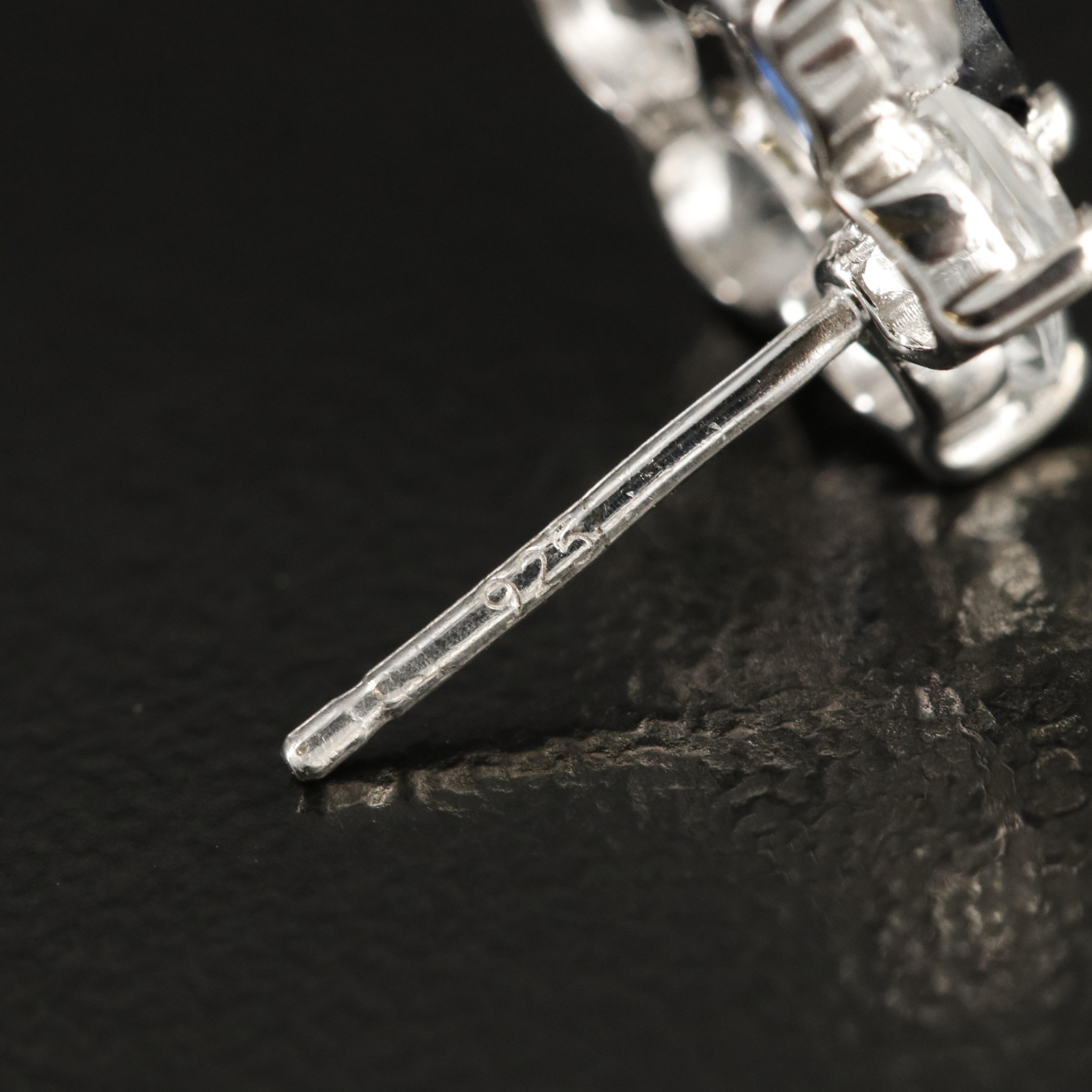 Sterling Sapphire and Topaz Earrings