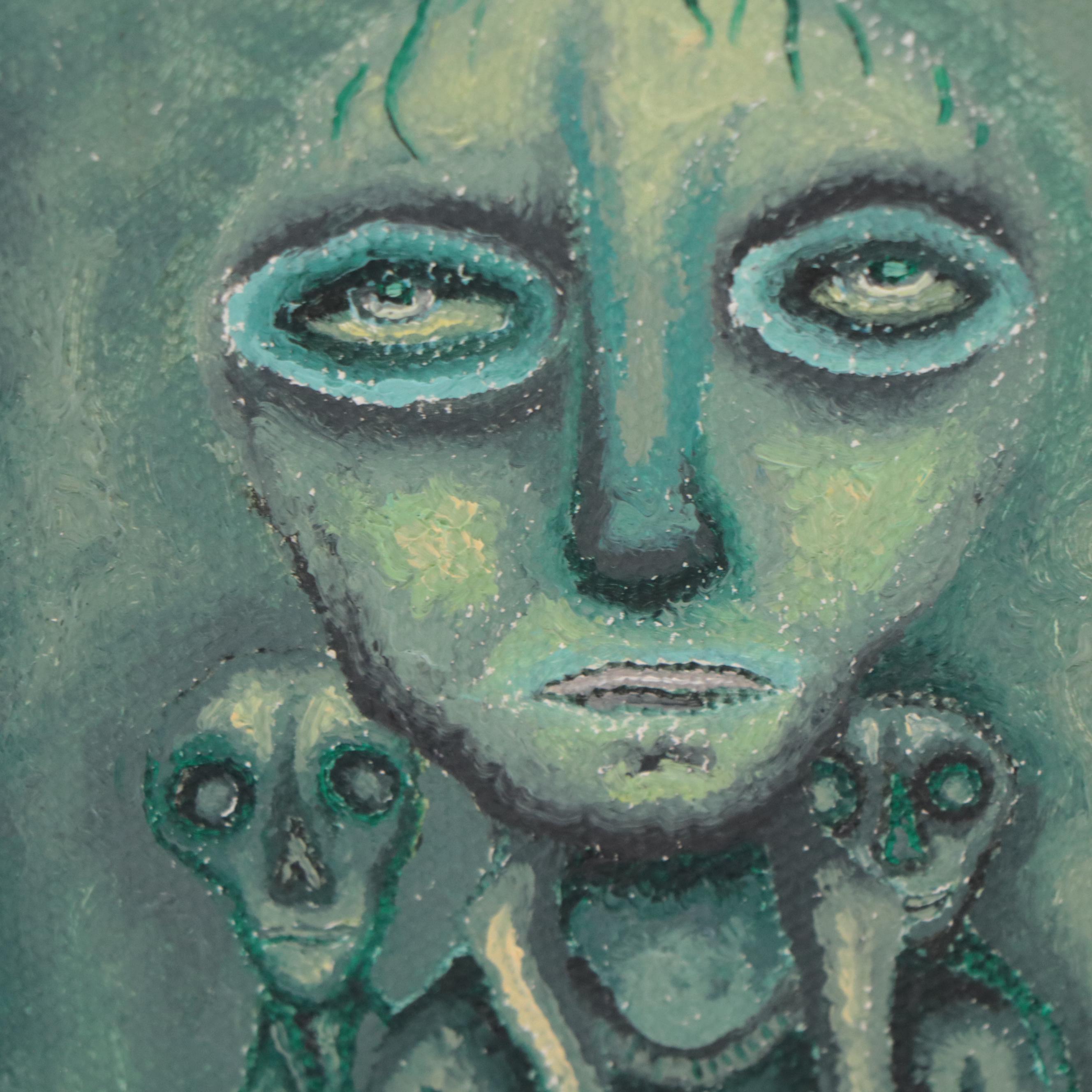 Marcel Flisiuk Surrealist Oil Painting "Time of Death," 2007