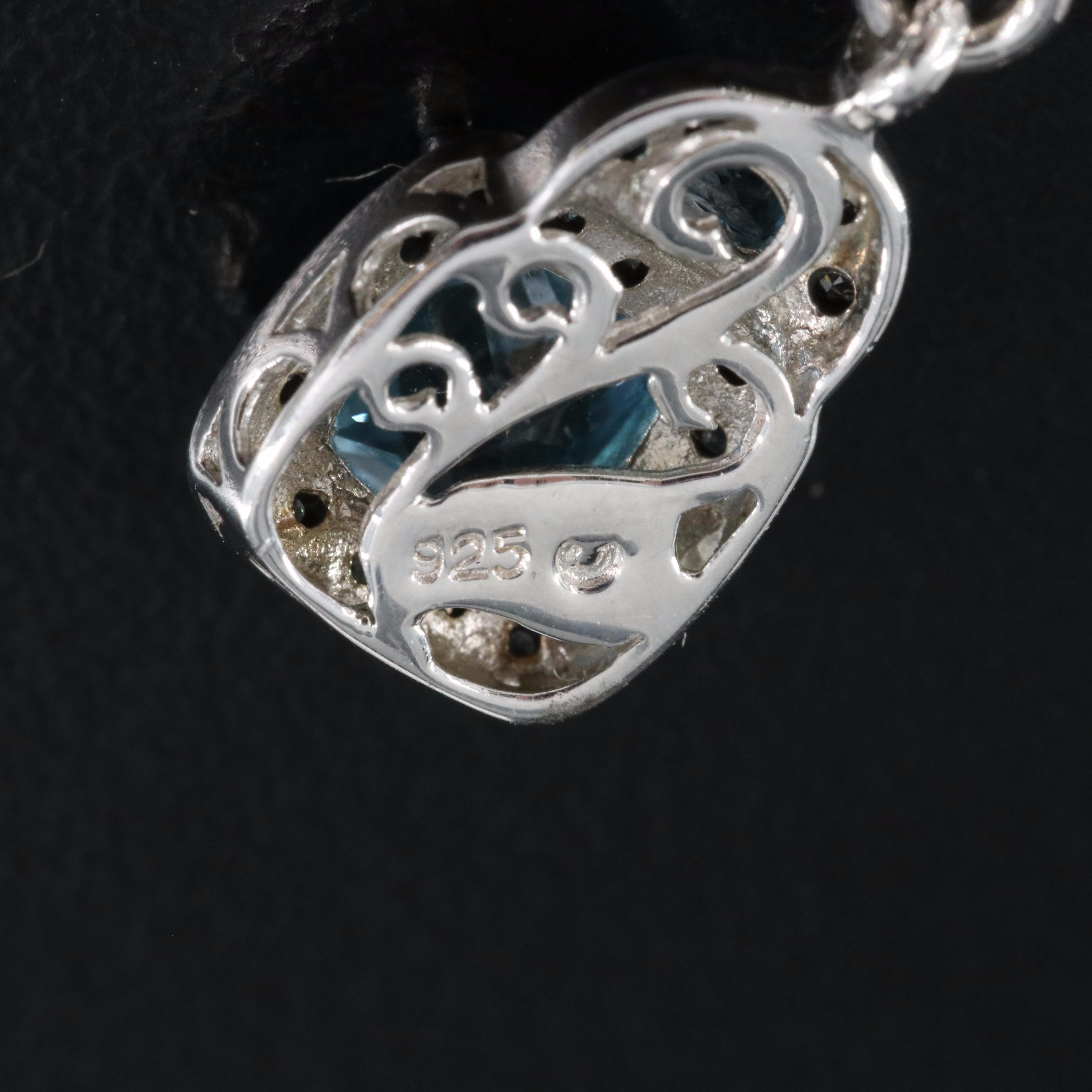 Sterling Silver Topaz, Peridot and Diamond Earrings