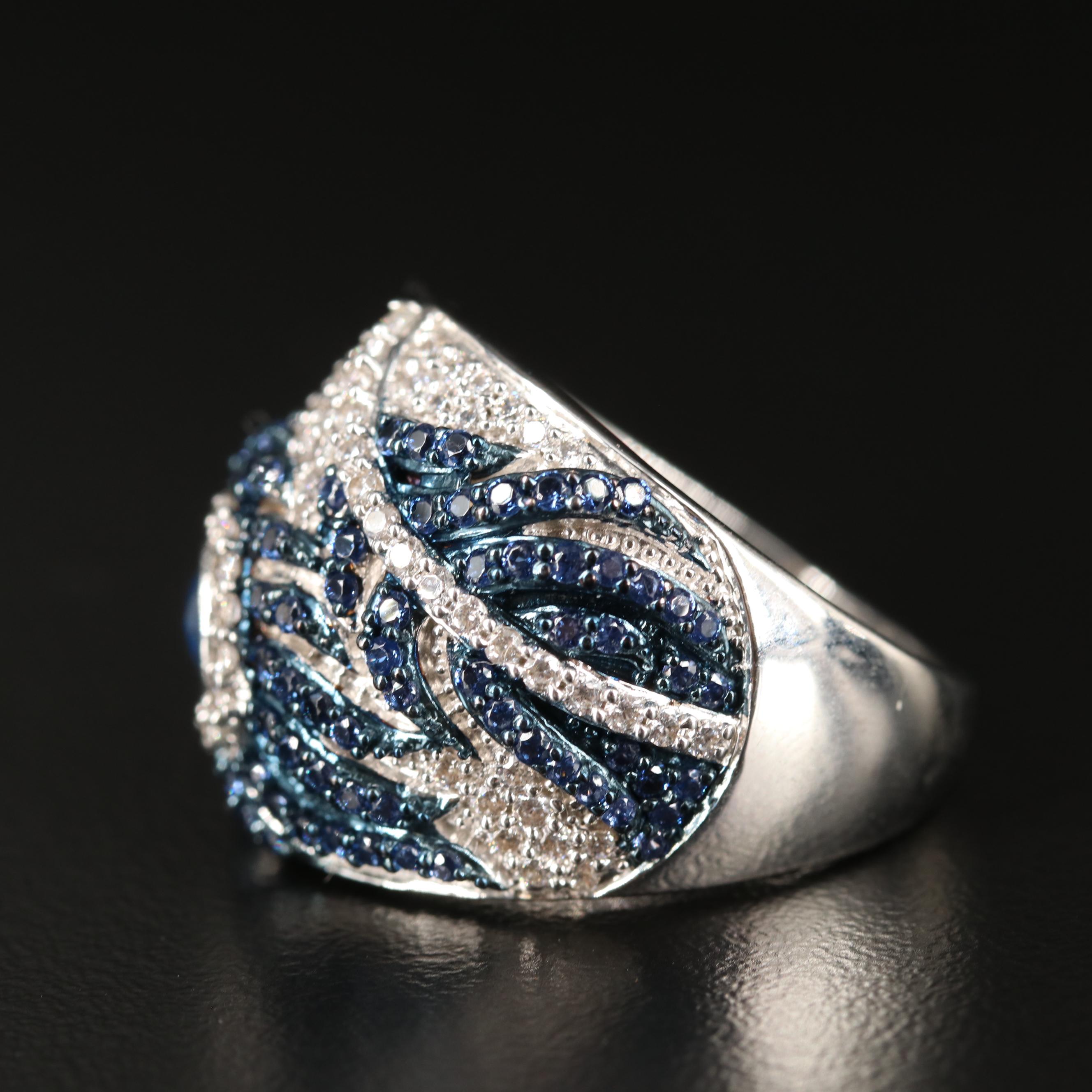 Sterling Cubic Zirconia Peacock Feather Ring