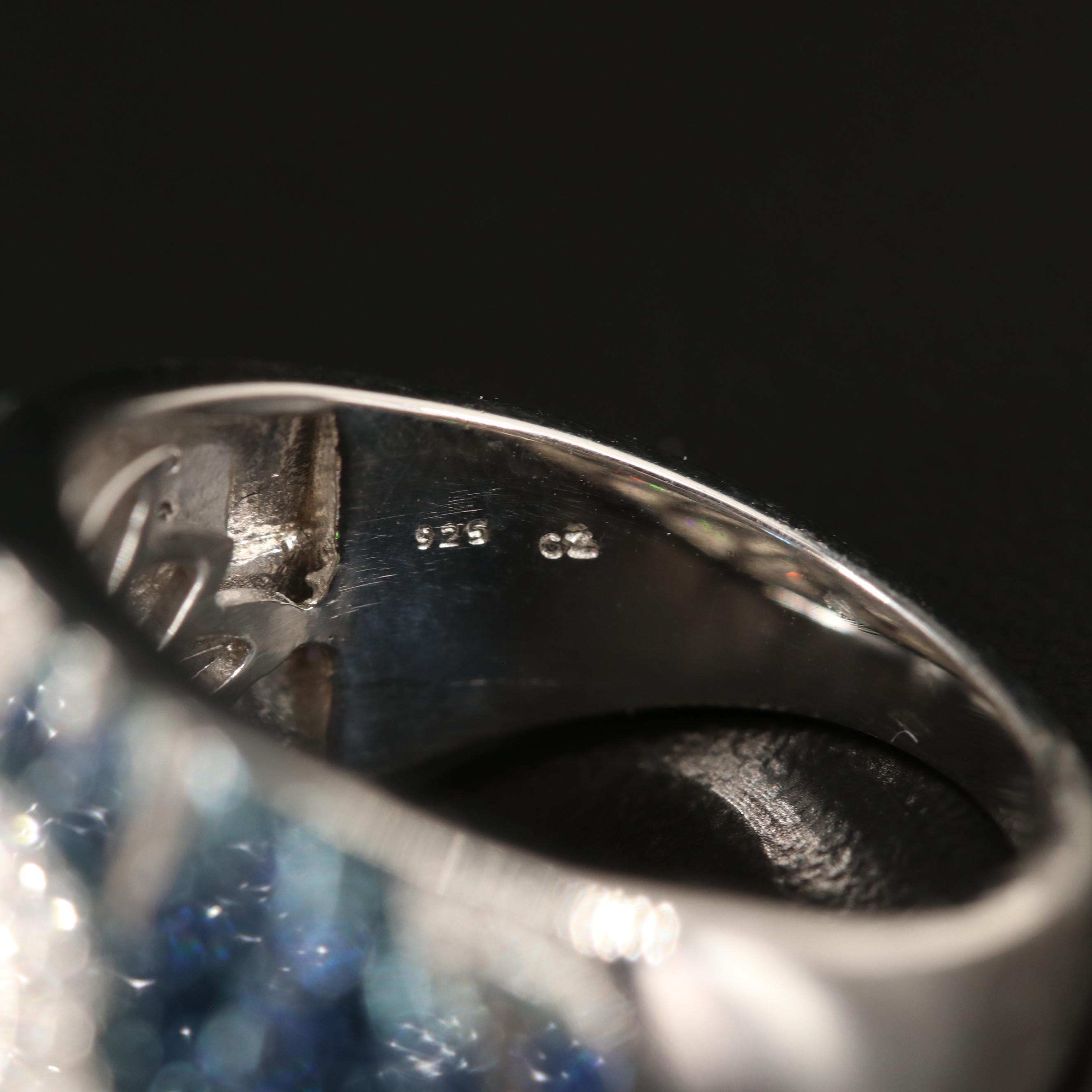 Sterling Cubic Zirconia Peacock Feather Ring