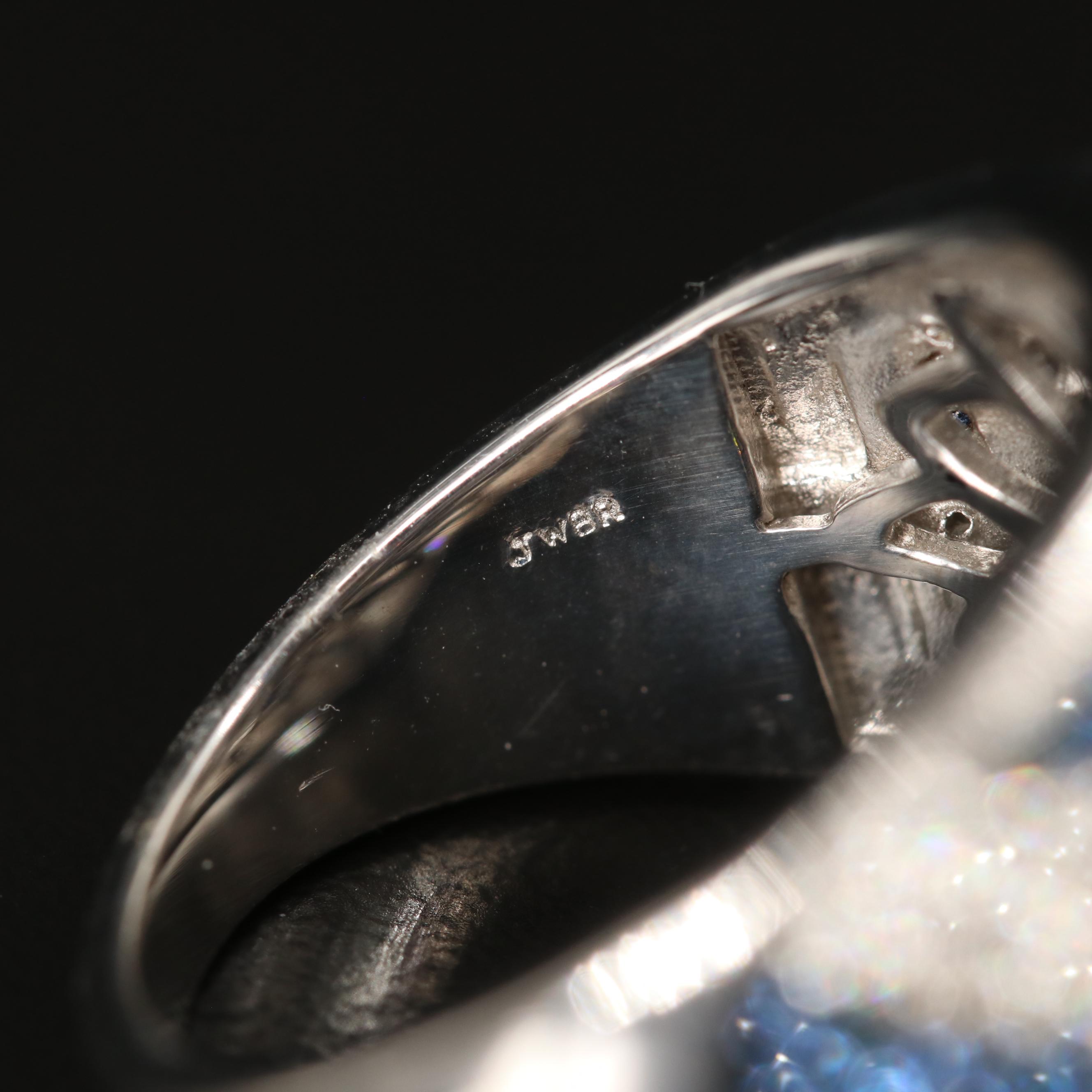 Sterling Cubic Zirconia Peacock Feather Ring