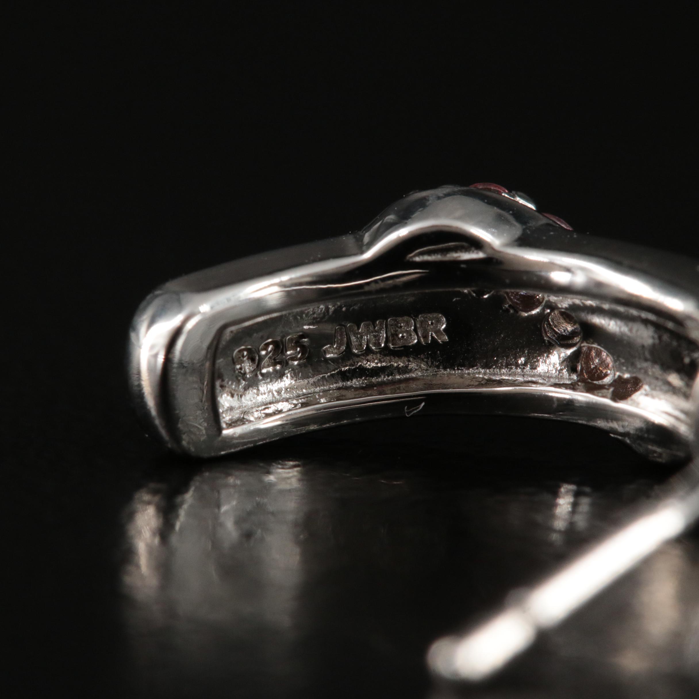 Sterling Cubic Zirconia Half Hoop Earrings