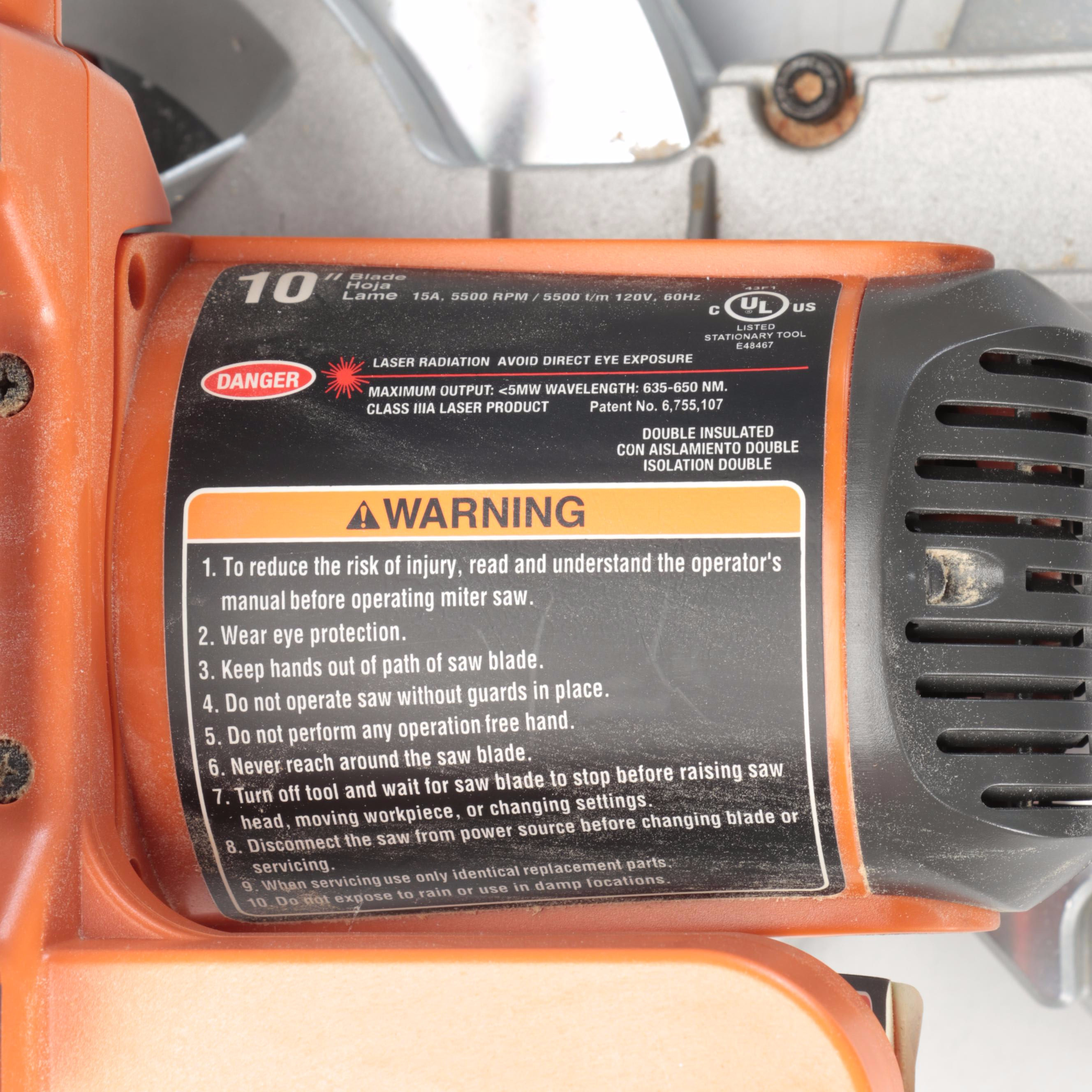 RIDGID 10" Compound Miter Saw with Jorgensen Miter Saw