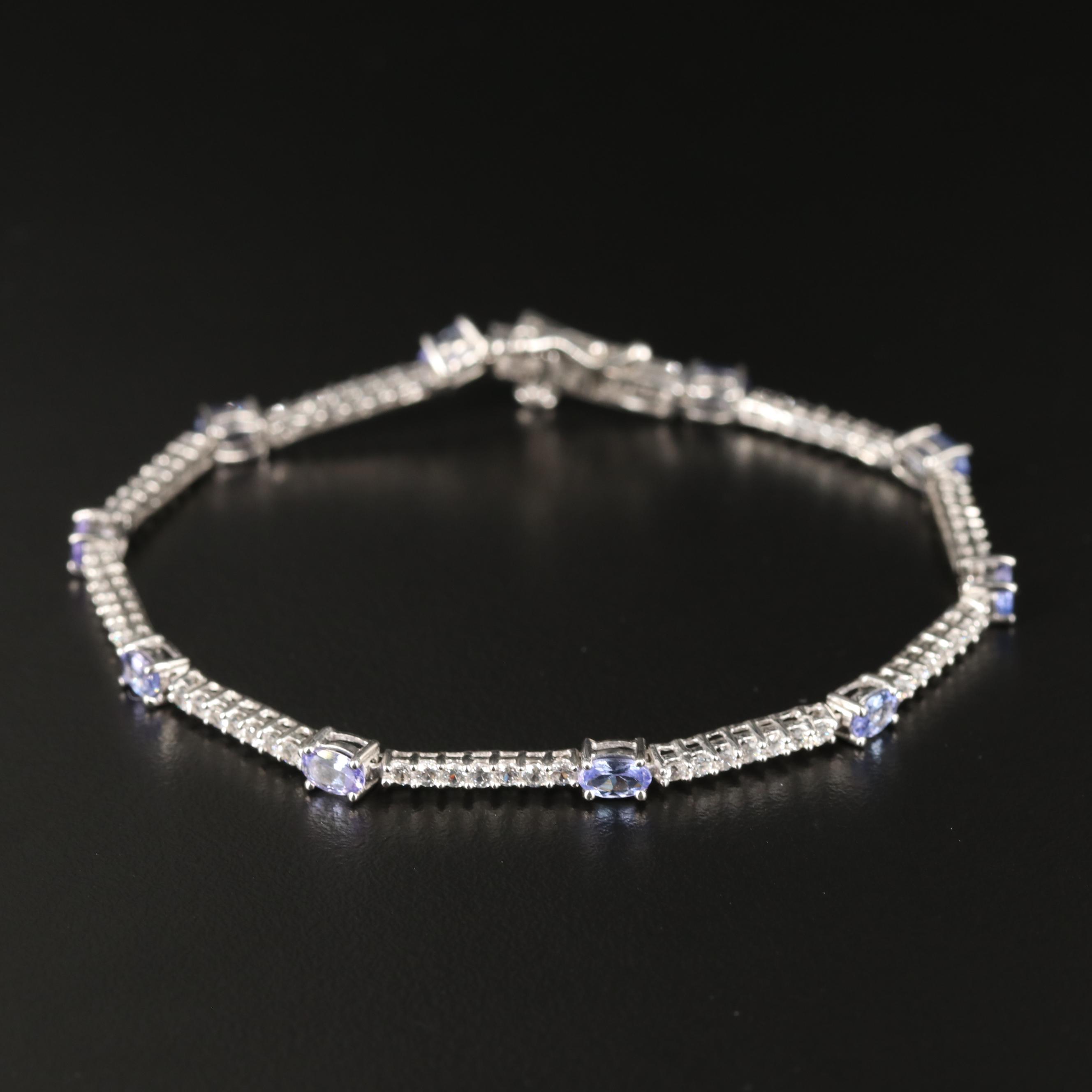 Sterling Tanzanite and Topaz Bracelet