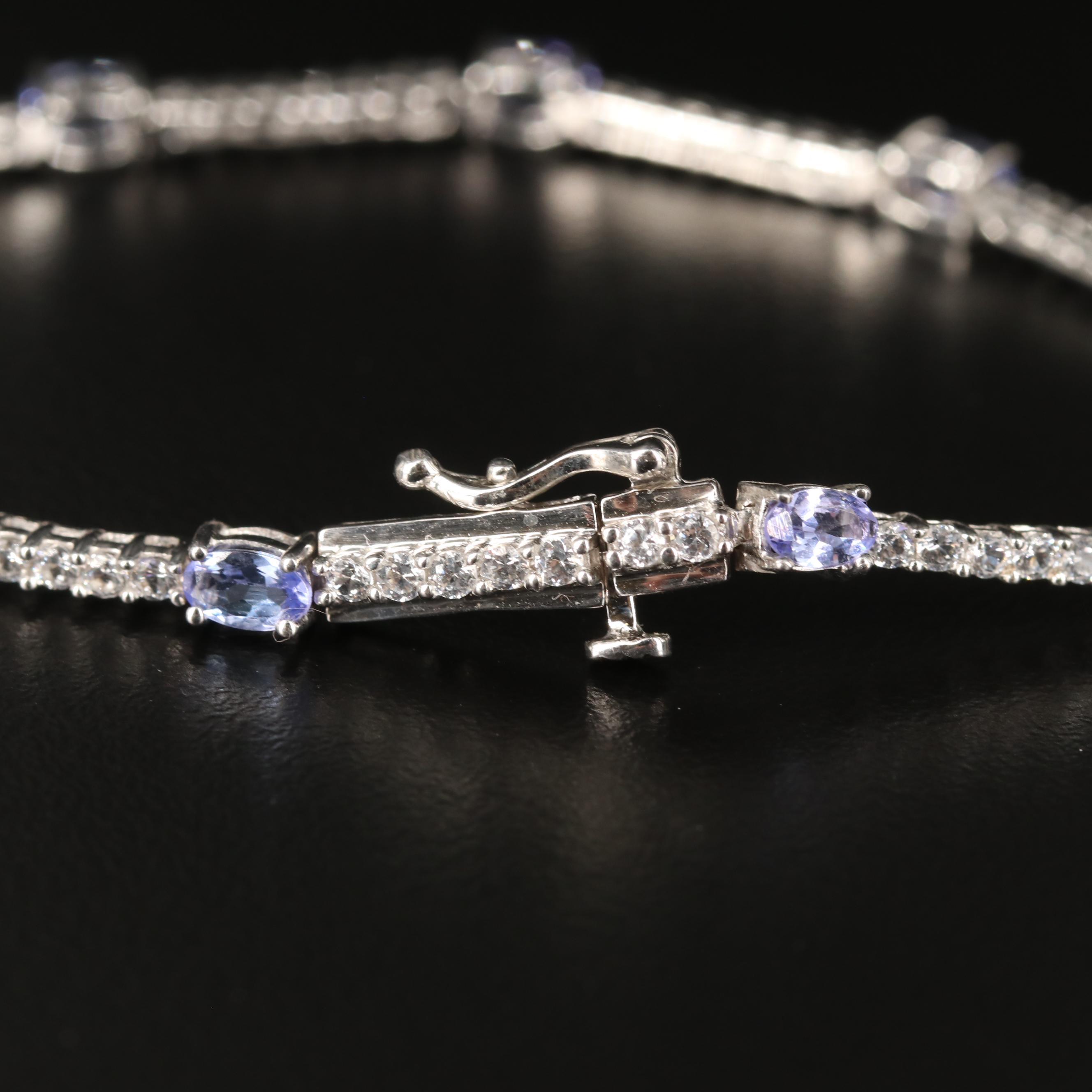 Sterling Tanzanite and Topaz Bracelet