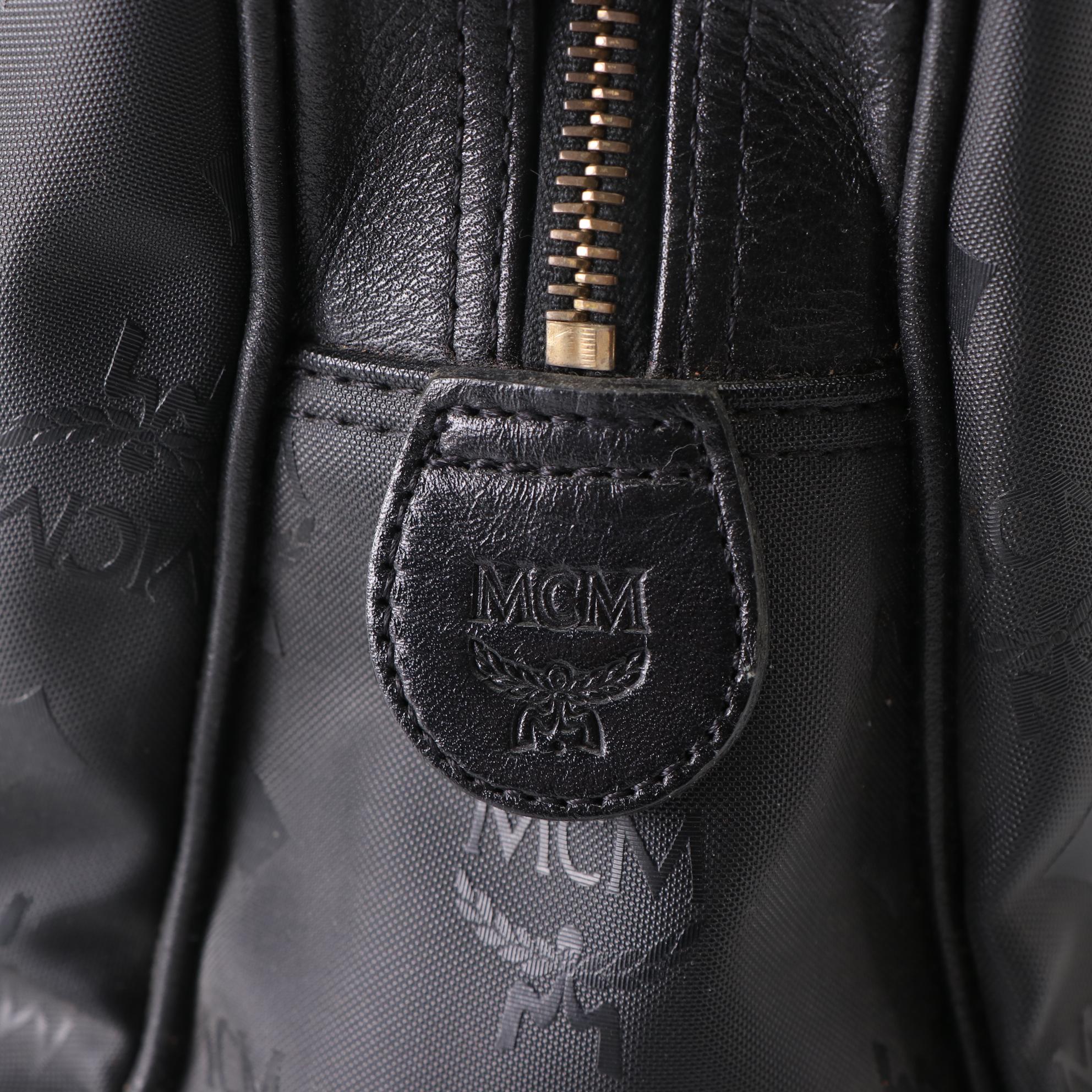 MCM Black Visetos Nylon Shoulder Bag