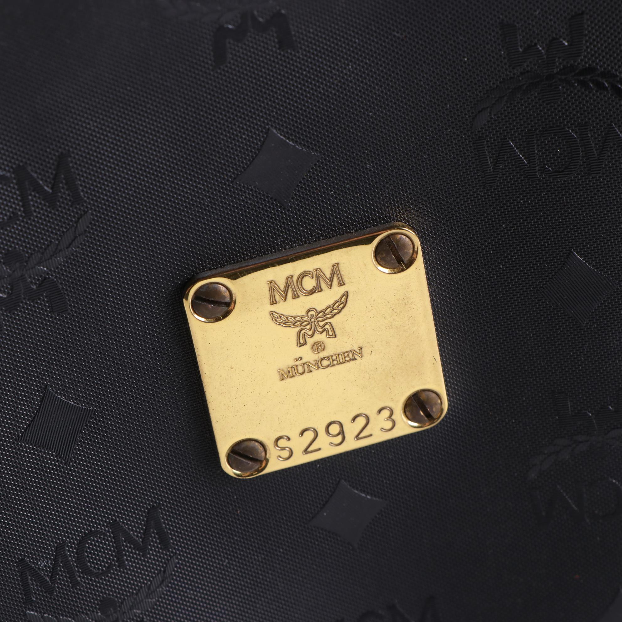 MCM Black Visetos Nylon Shoulder Bag