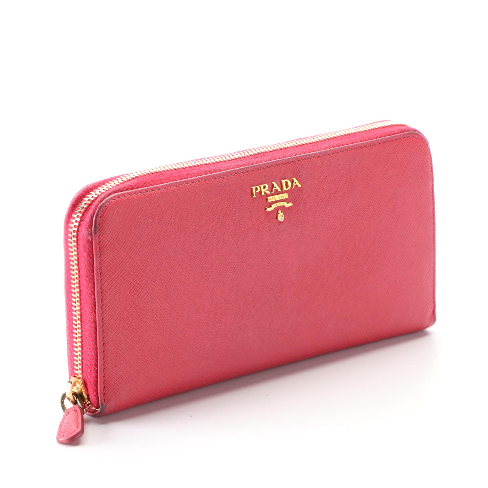 Prada Saffiano Leather Zip Wallet