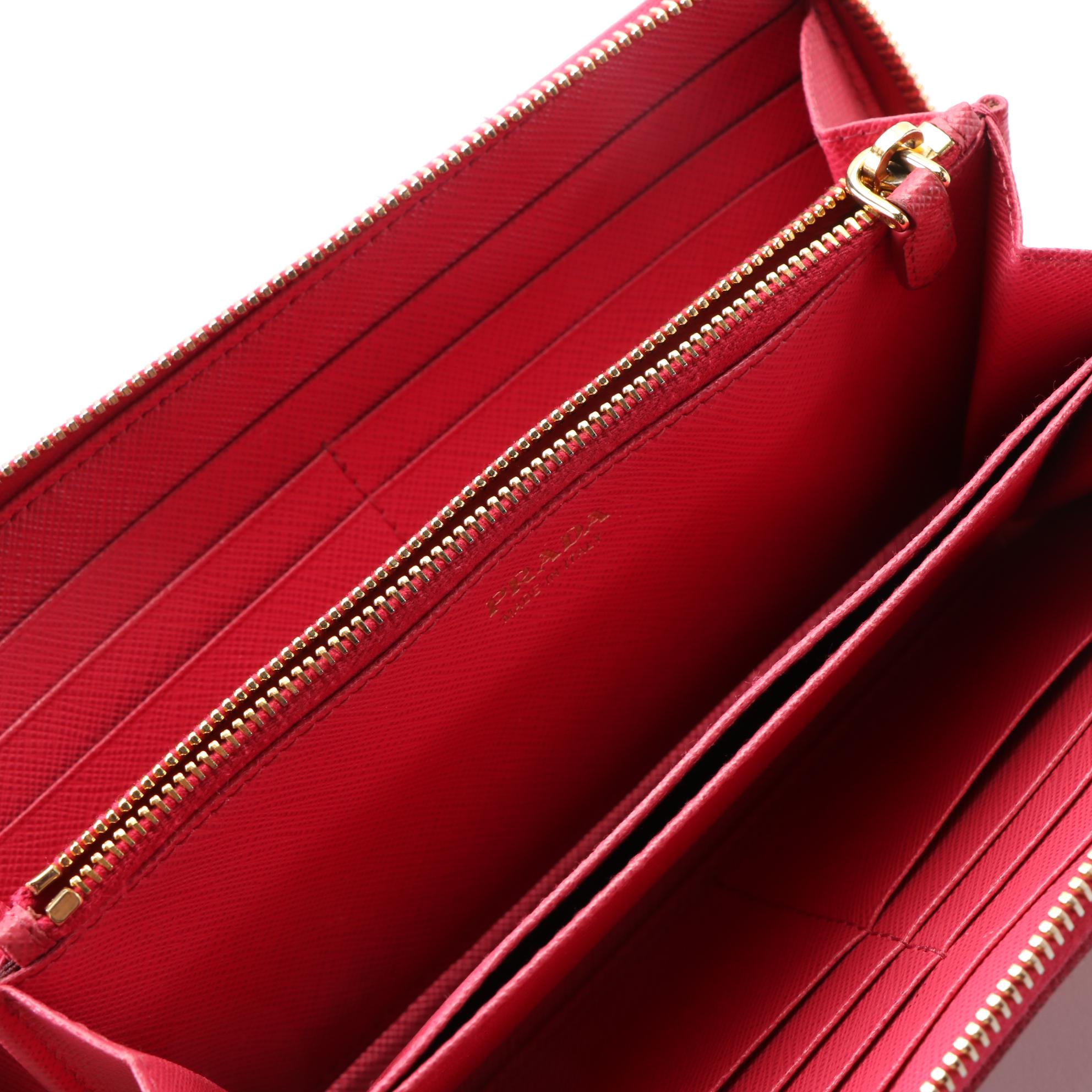 Prada Saffiano Leather Zip Wallet