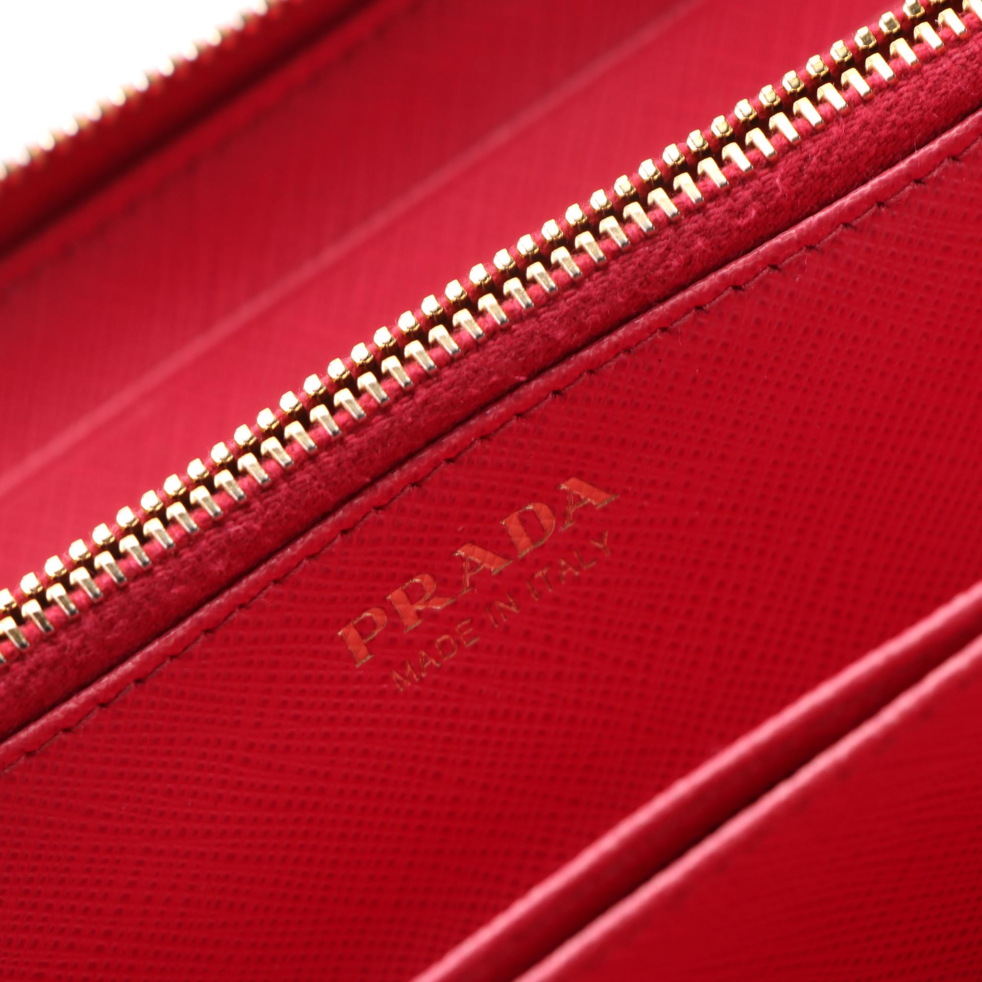 Prada Saffiano Leather Zip Wallet